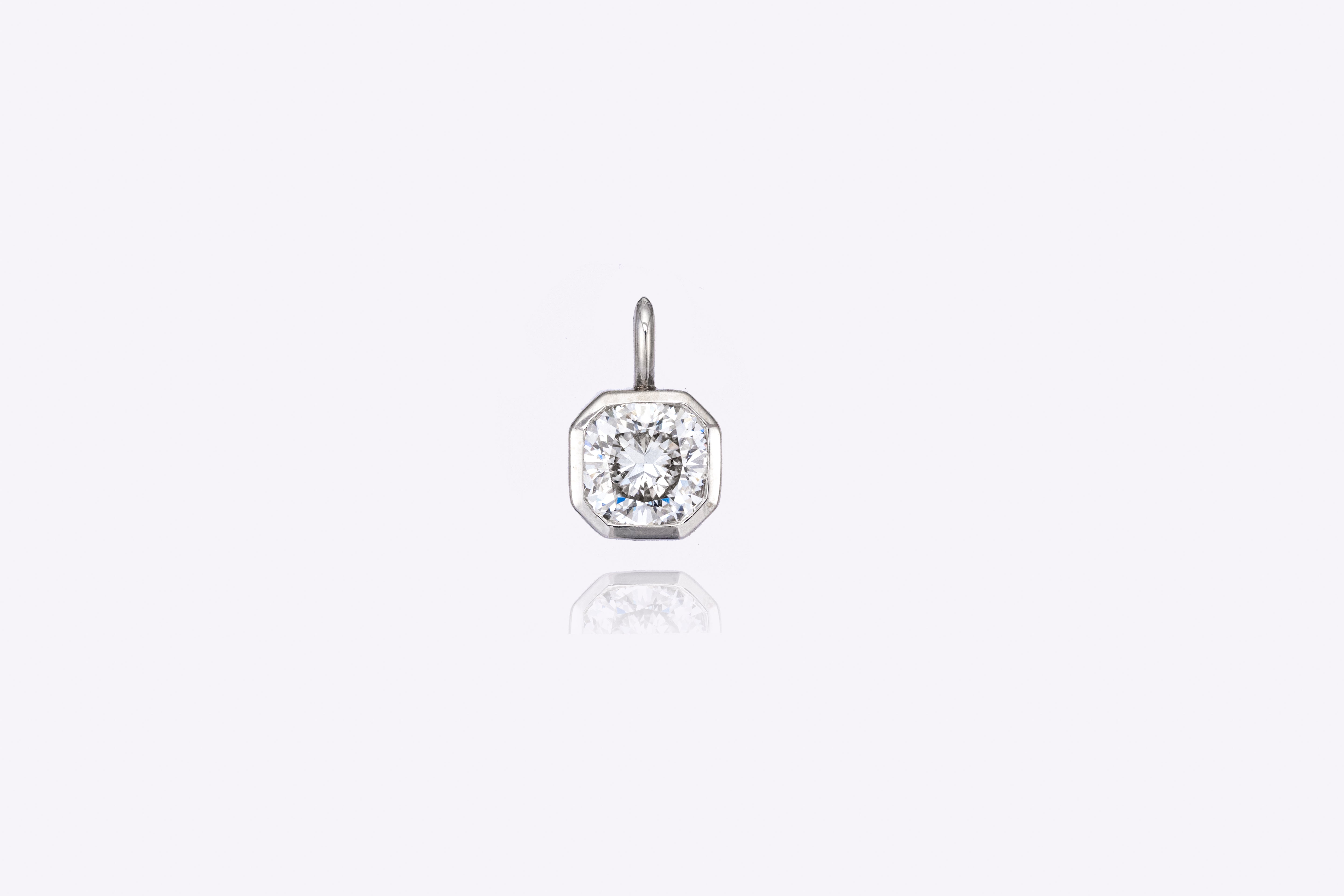 Octagon Solitaire: Modern 2 Carat Lab-Grown Diamond Pendant