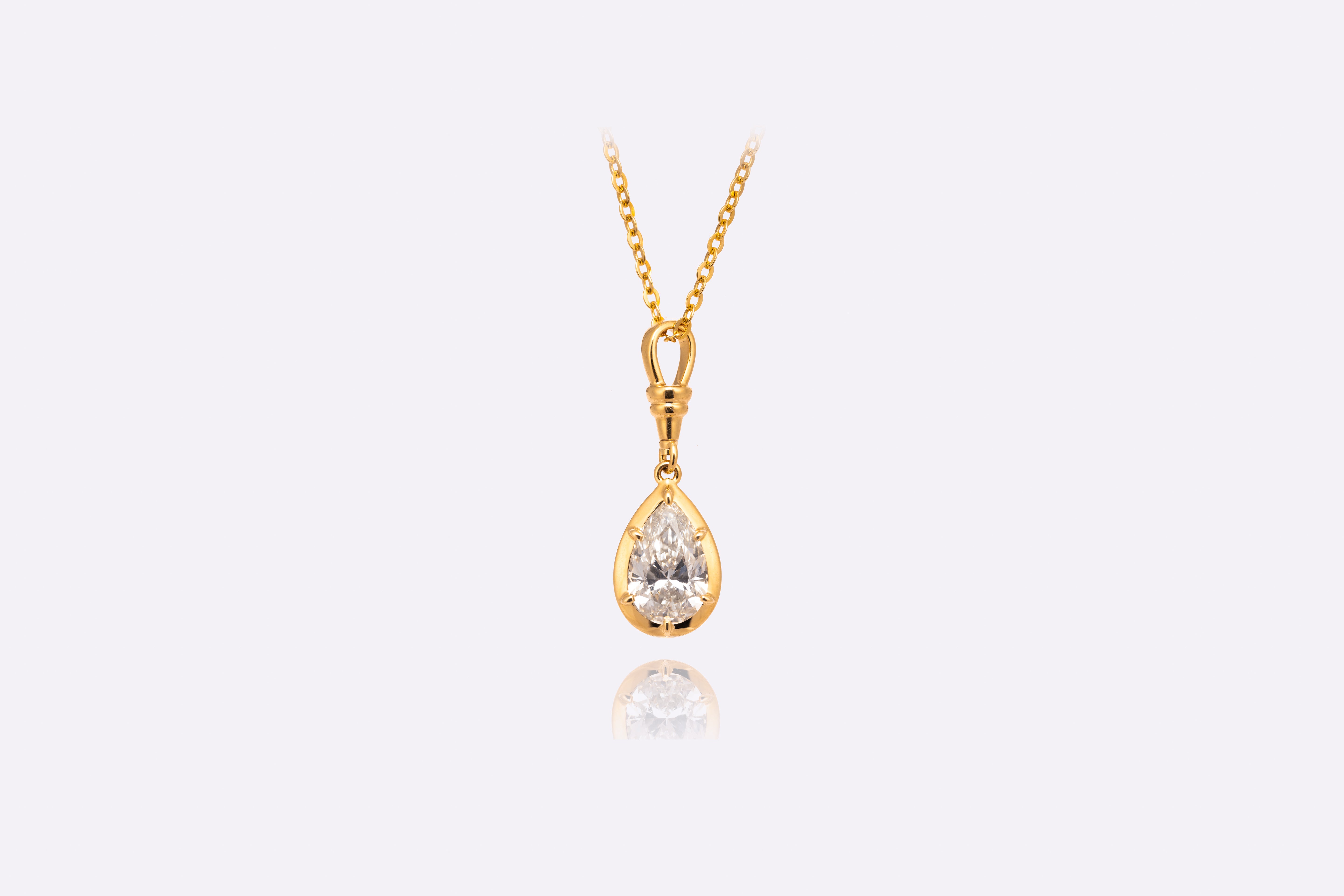 Classic 2 Carat: Teardrop Solitaire Lab-Grown Diamond Pendant