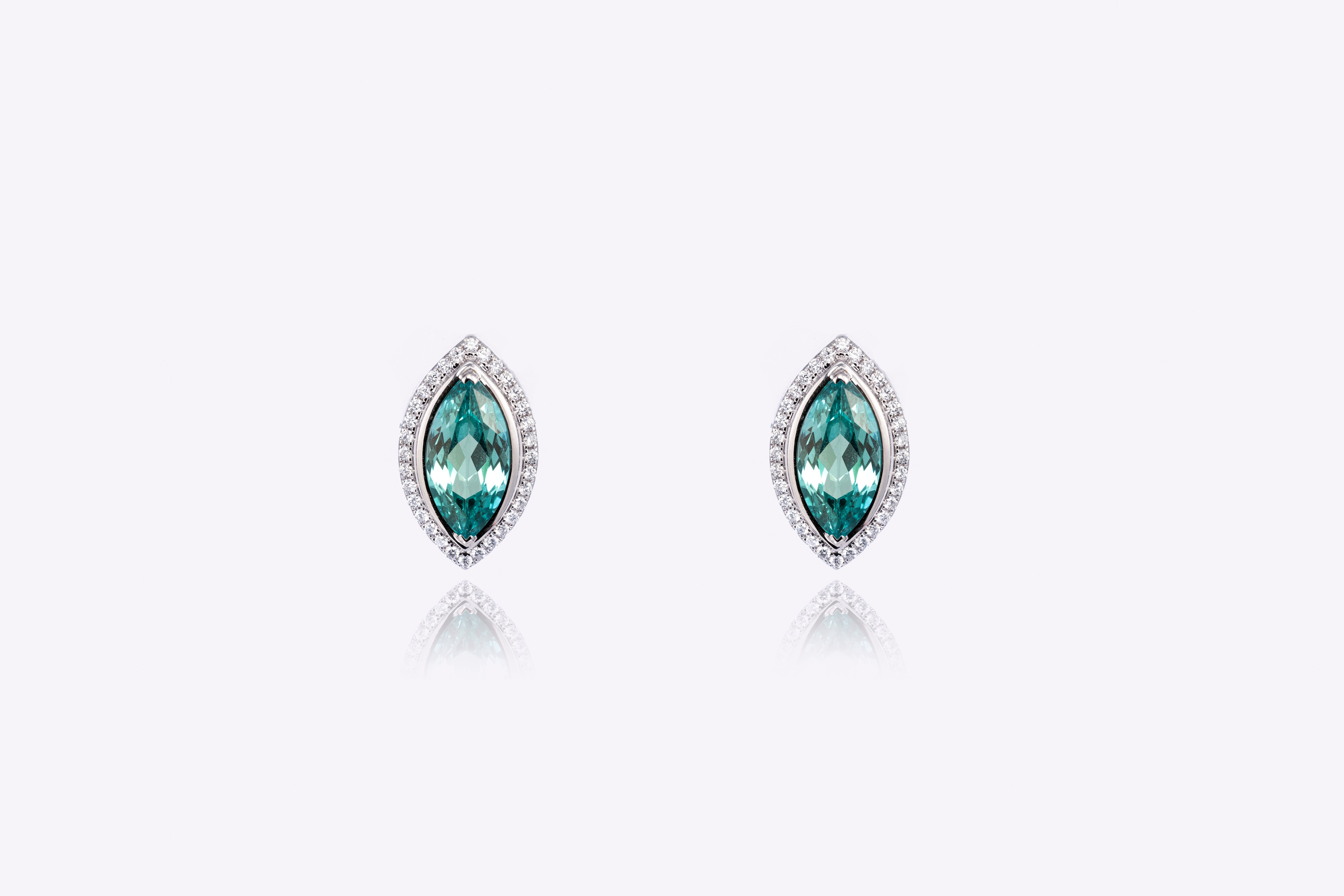 Enchanting Oceanic Light: Marquise-cut Paraiba Earrings