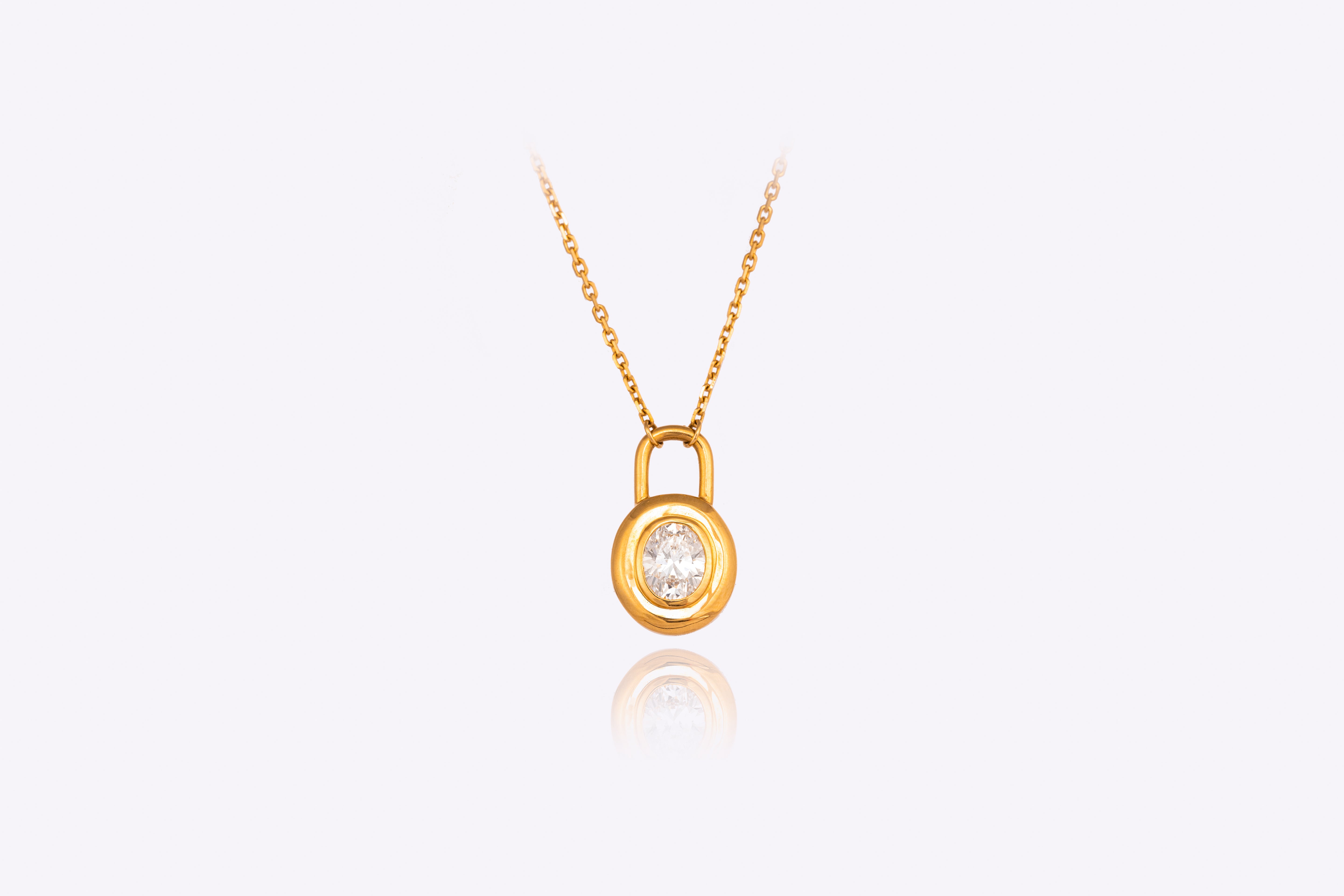 Golden Glow: 2-Carat Lab-Grown Diamond Bezel Set Diamond Necklace