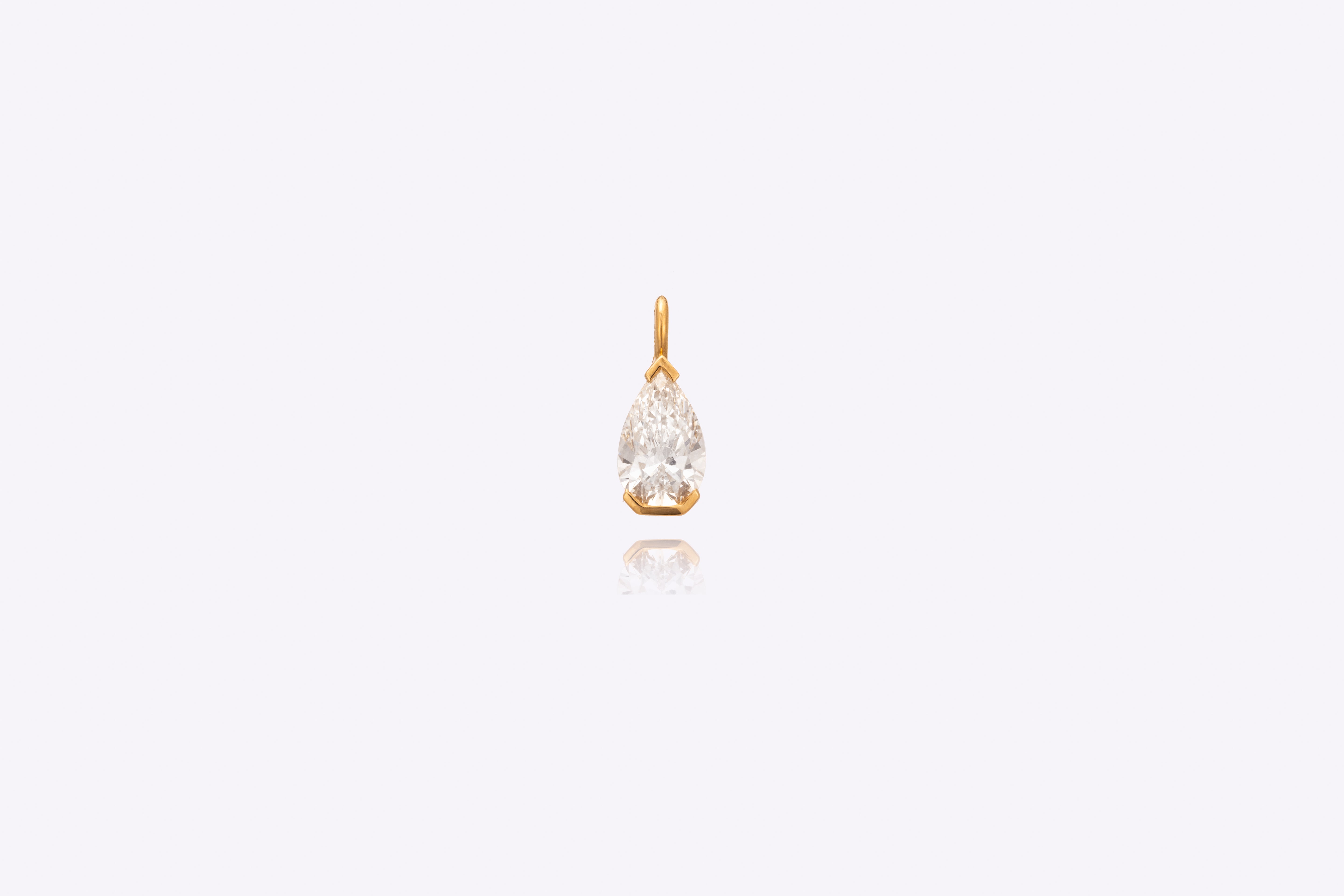 Radiant Teardrop: 2 Carat Lab-Grown Diamond Pendant