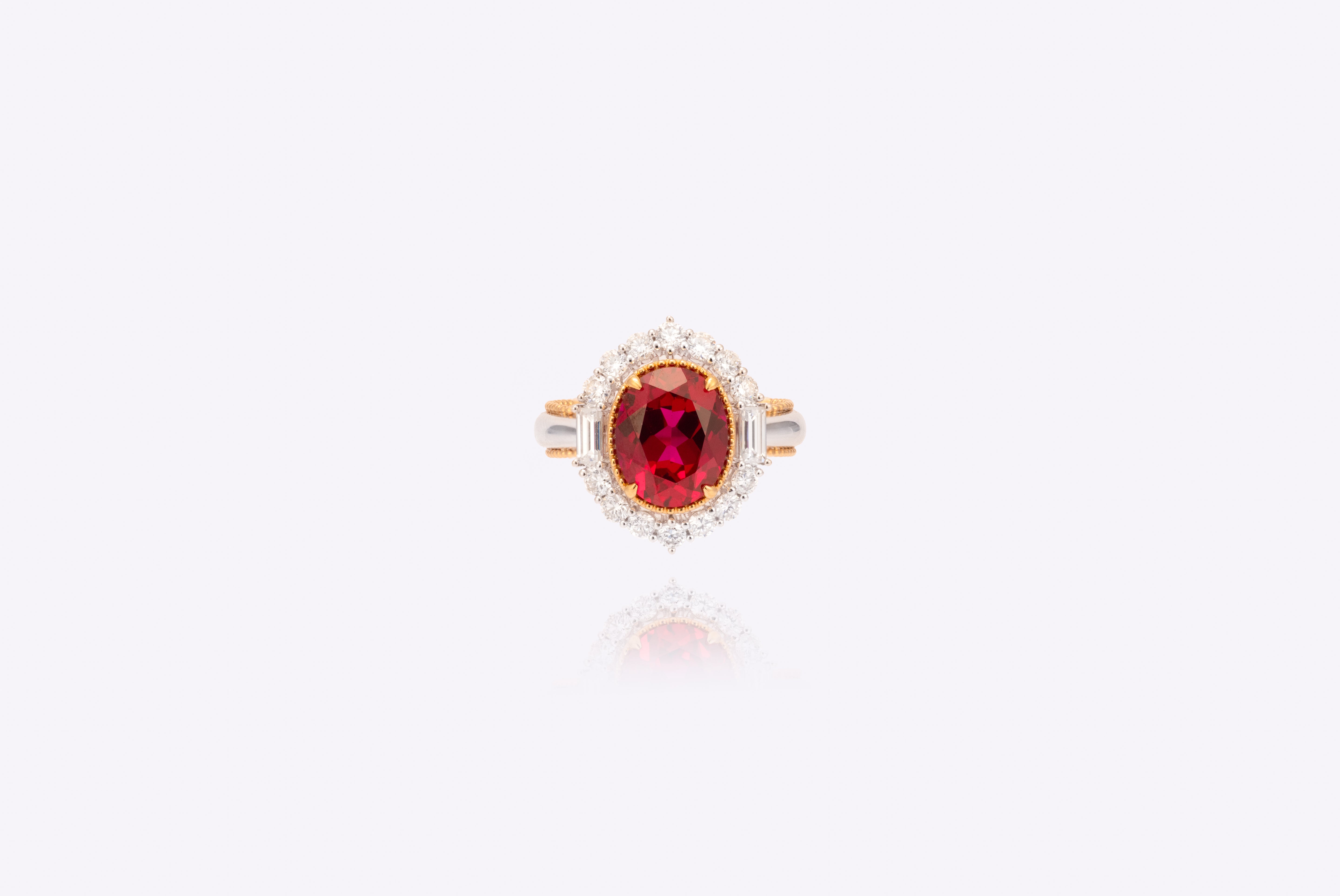 Royal radiance: Lab-Grown Ruby and Diamond ring