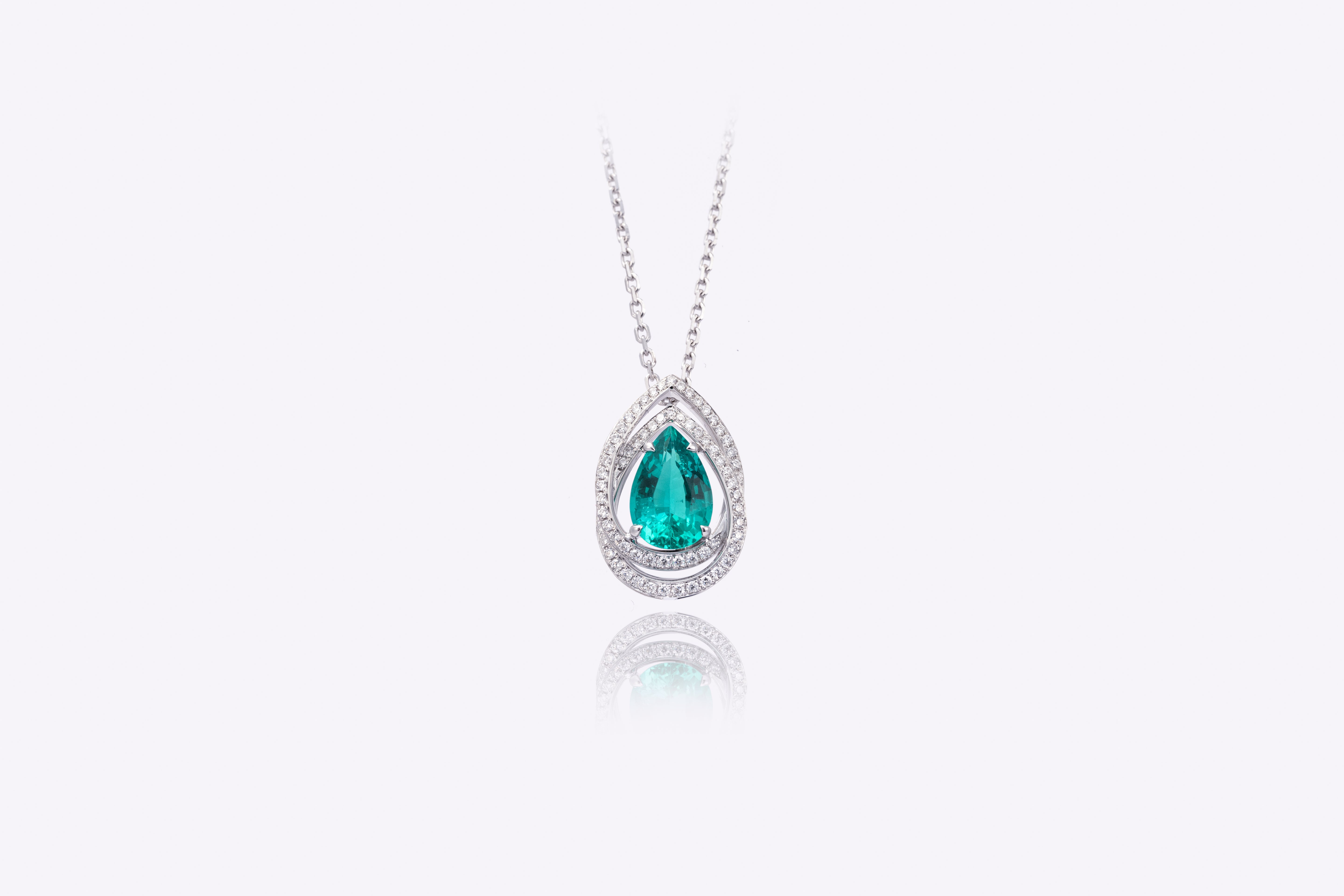 Ethereal Azure Dream: The Ultimate Lab-Grown Emerald Pendant