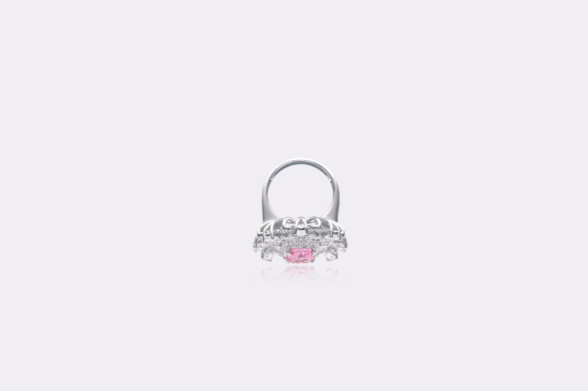 Pink Perfection: Lab-Created Pink Diamond Floral Ring