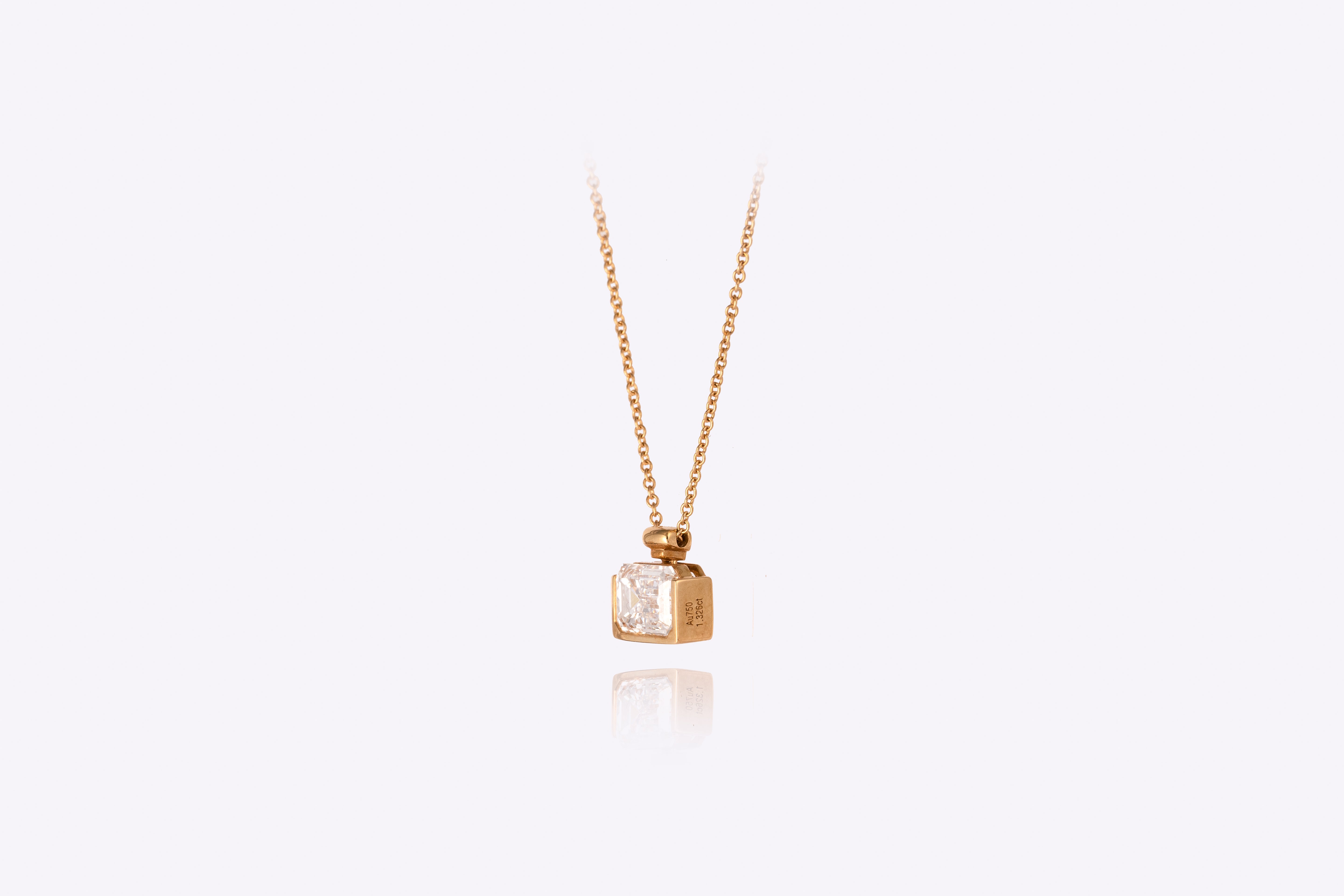 Radiant Elegance: 2 Carat Emerald-Cut Lab-Grown Diamond Pendant