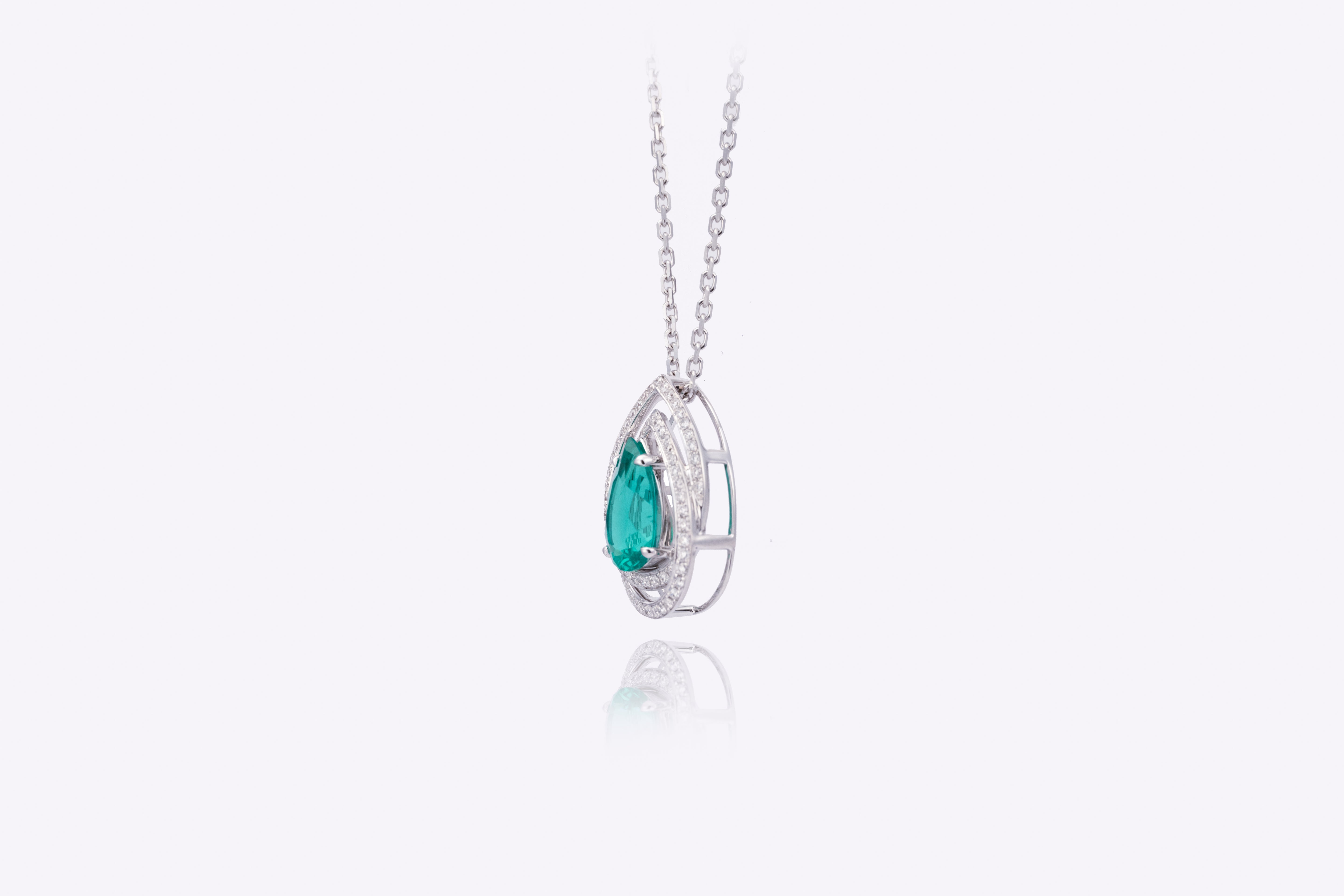 Ethereal Azure Dream: The Ultimate Lab-Grown Emerald Pendant