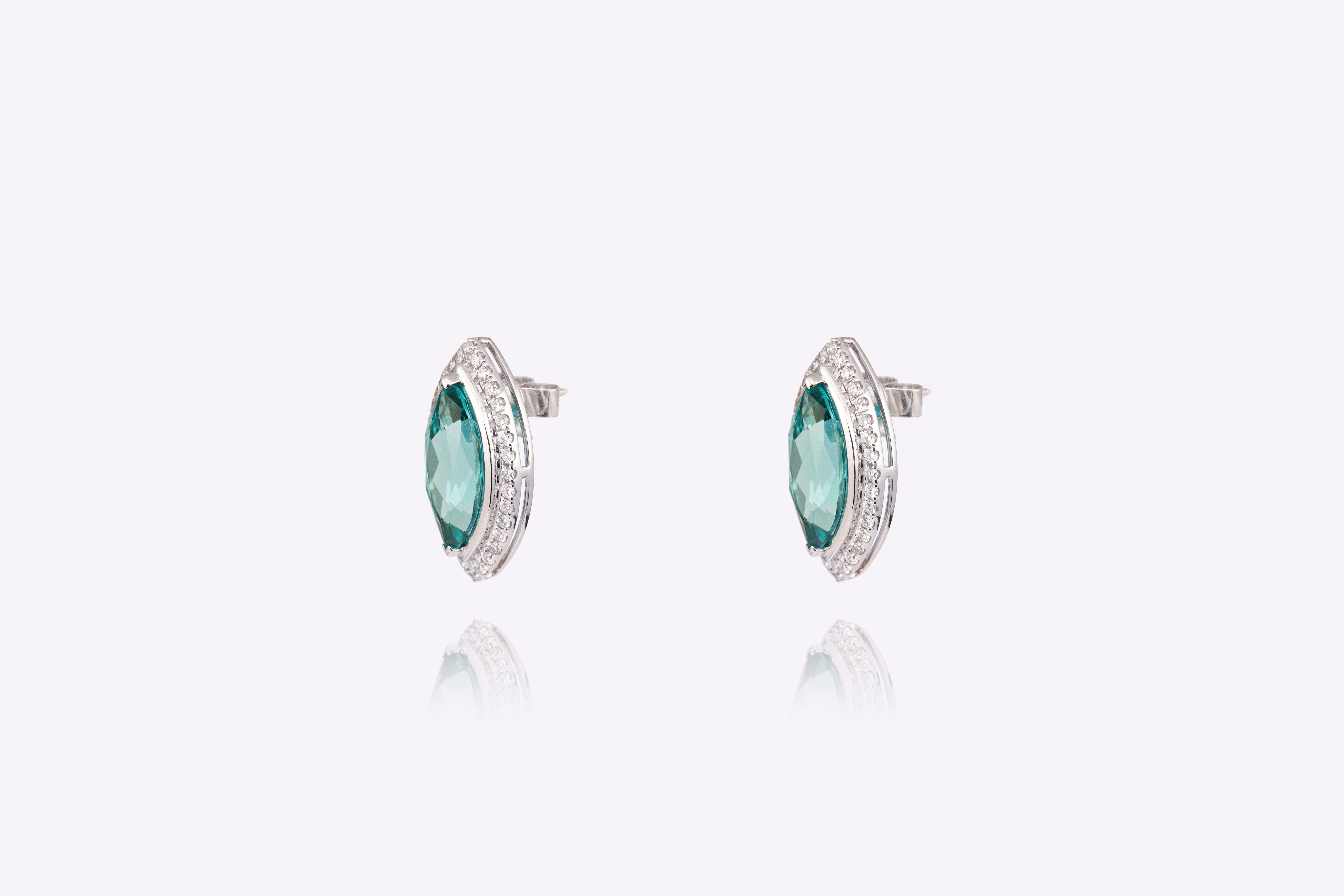 Enchanting Oceanic Light: Marquise-cut Paraiba Earrings