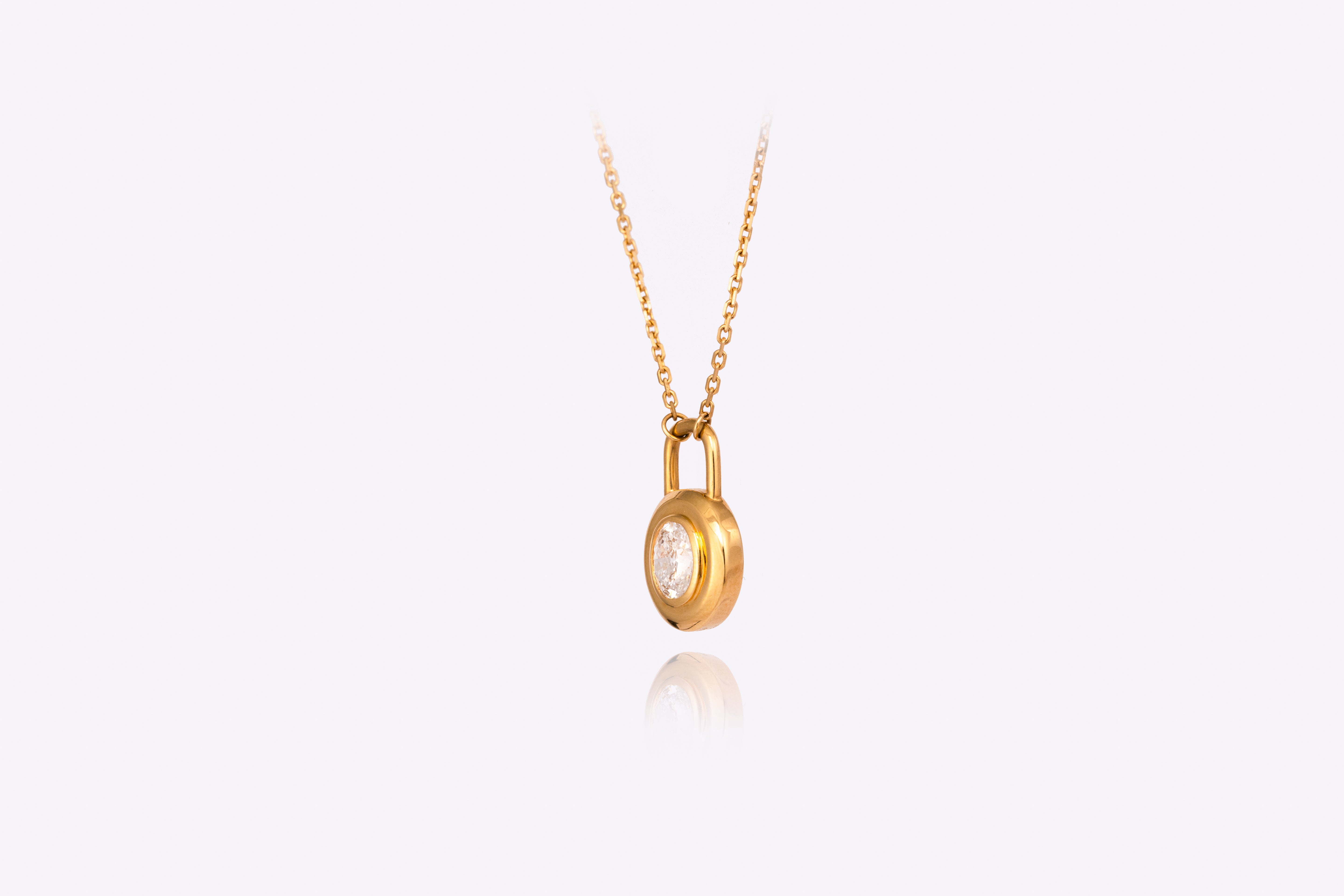 Golden Glow: 2-Carat Lab-Grown Diamond Bezel Set Diamond Necklace