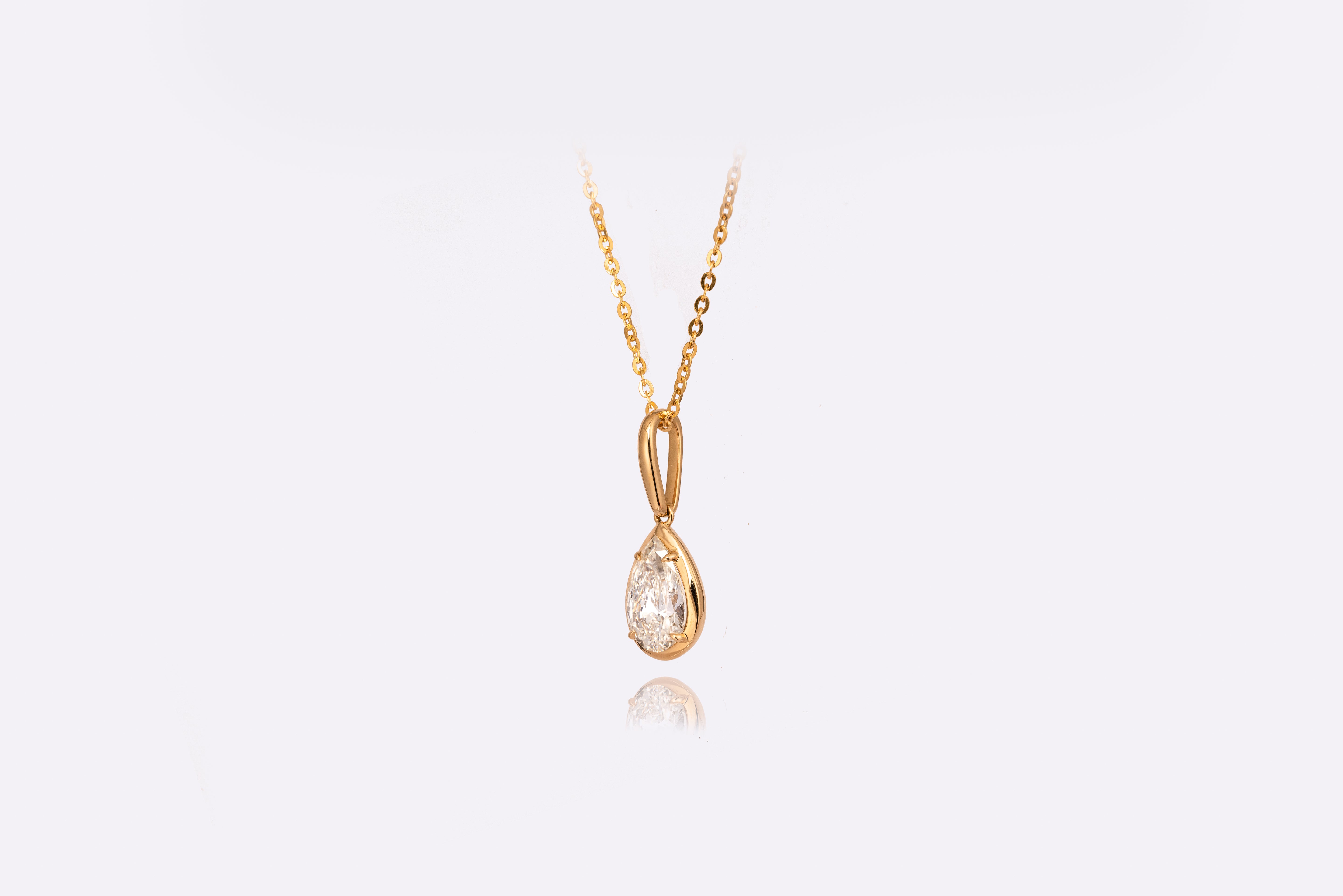 Classic 2 Carat: Teardrop Solitaire Lab-Grown Diamond Pendant