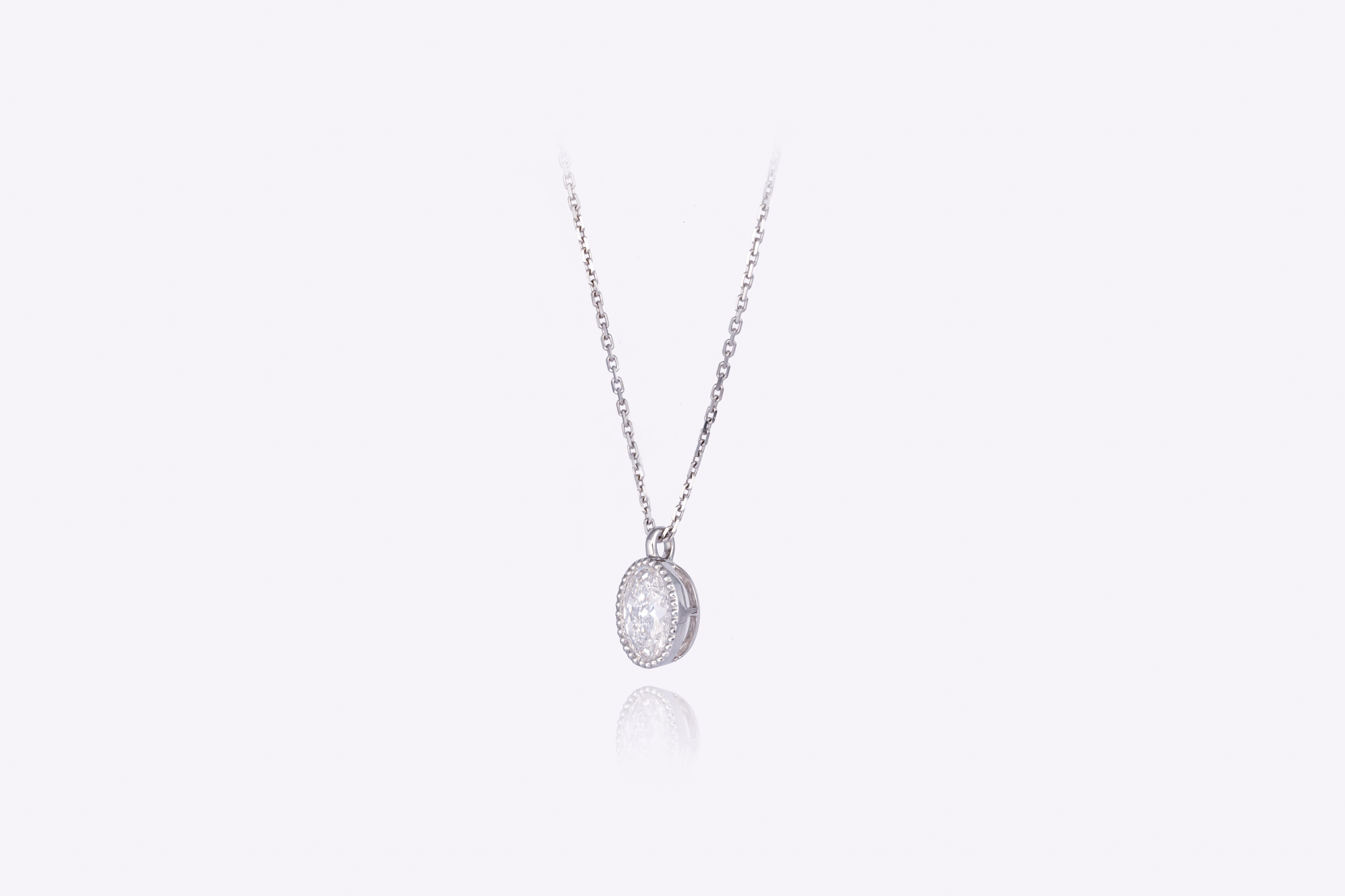 Luminous Embrace: 2 Carat Oval Lab-Grown Diamond Halo Pendant