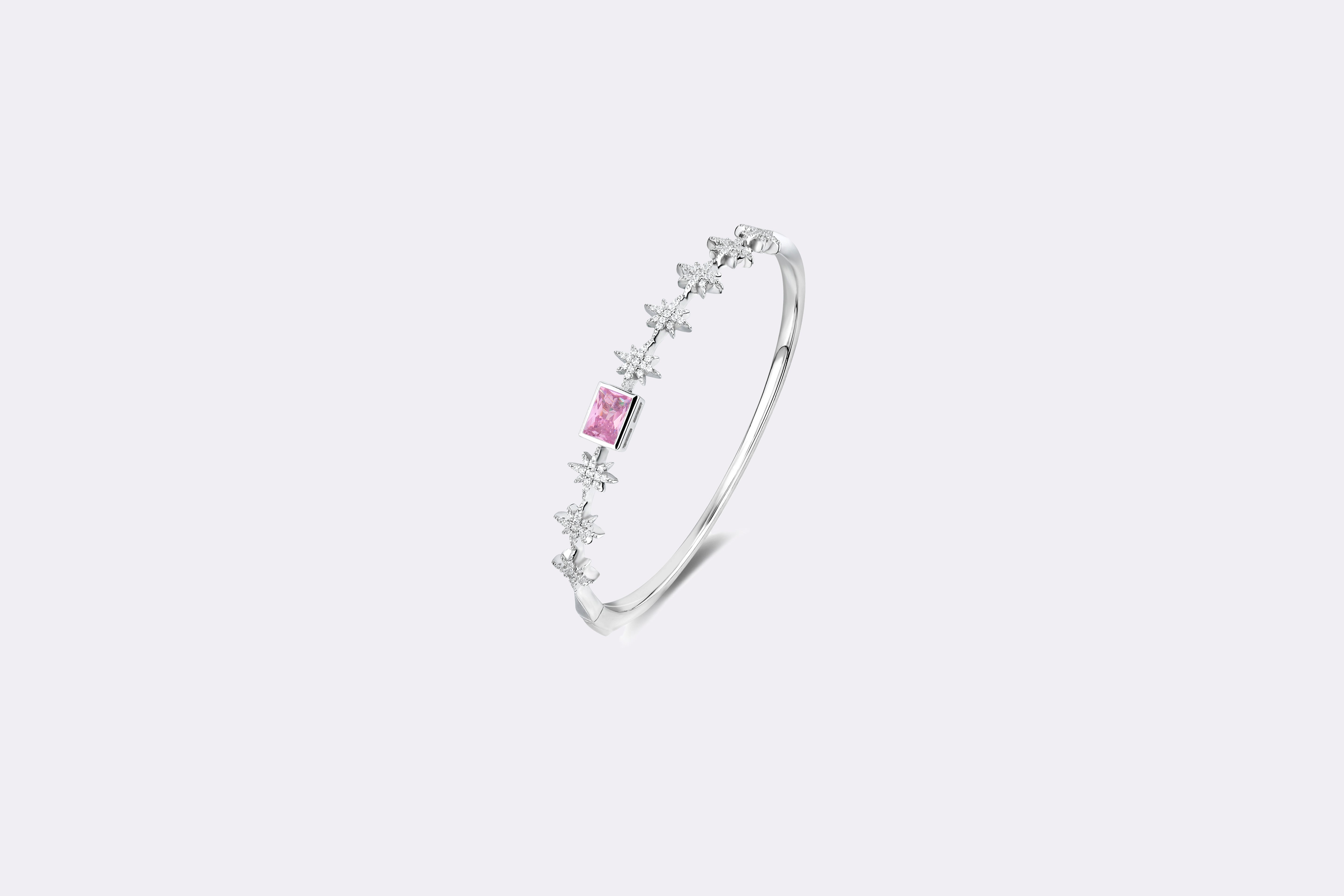 Starlit Charm: Pink Diamond Bracelet