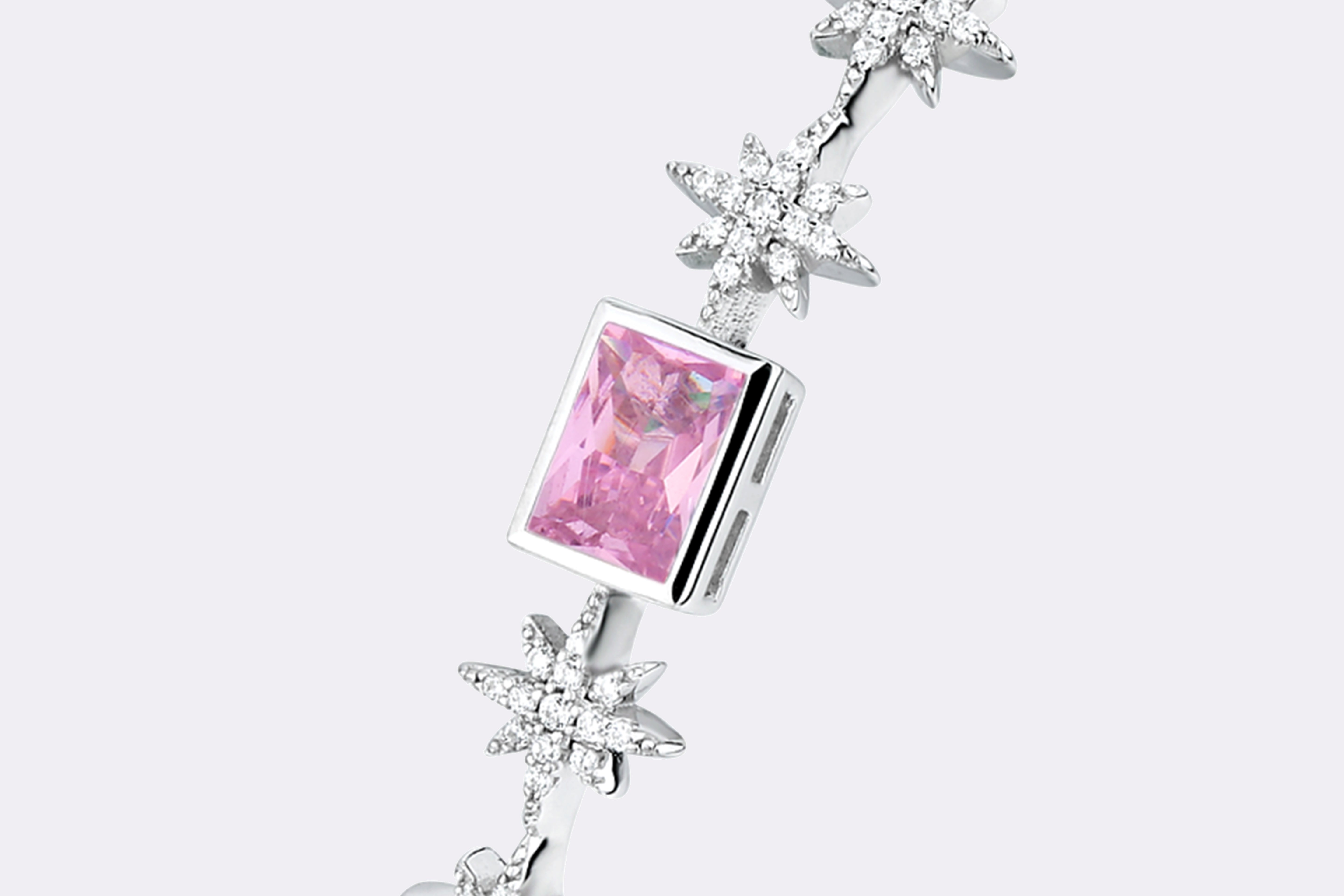 Starlit Charm: Pink Diamond Bracelet