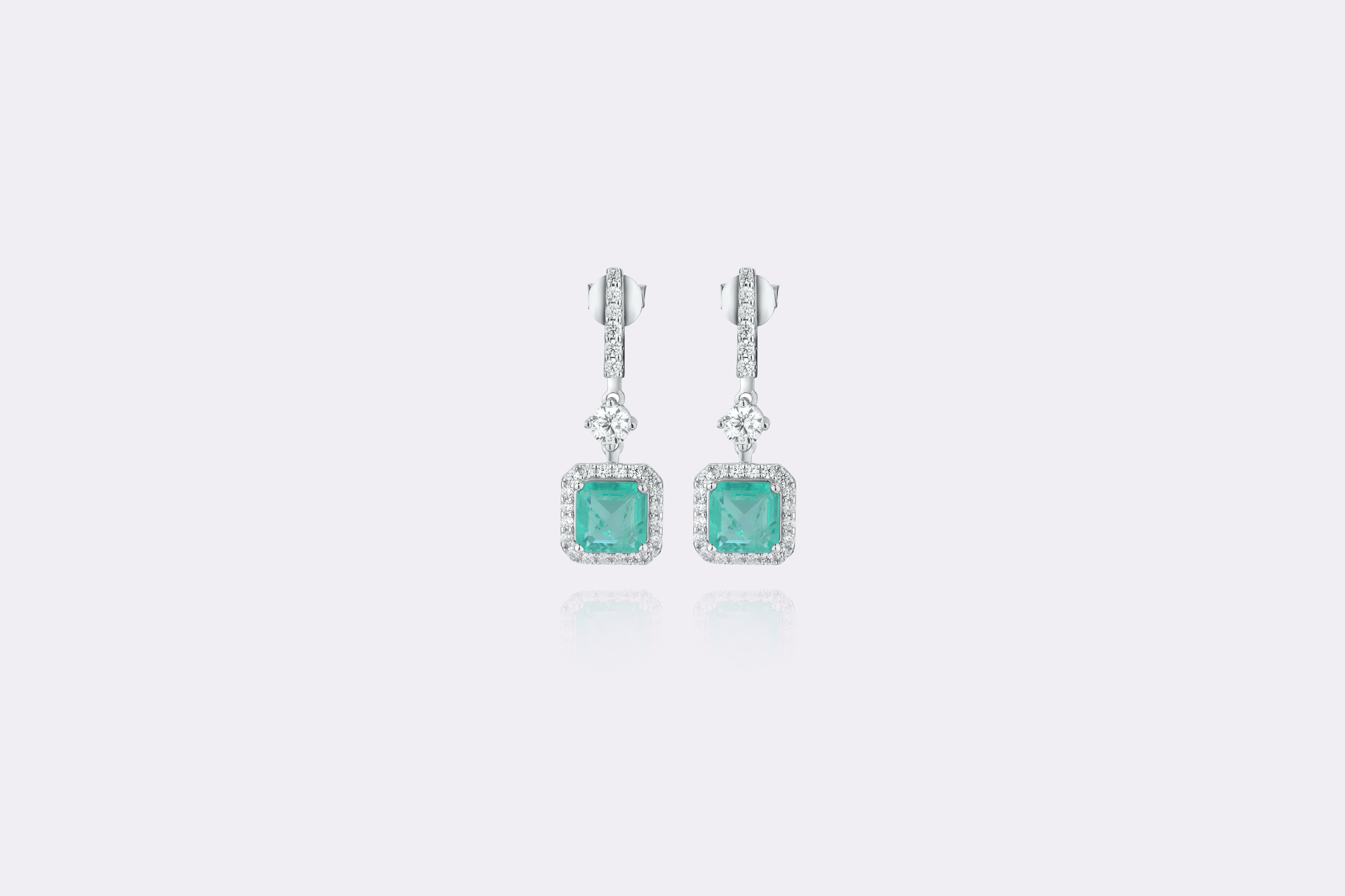 Aqua Dream Diamond Drop Earrings                                                    