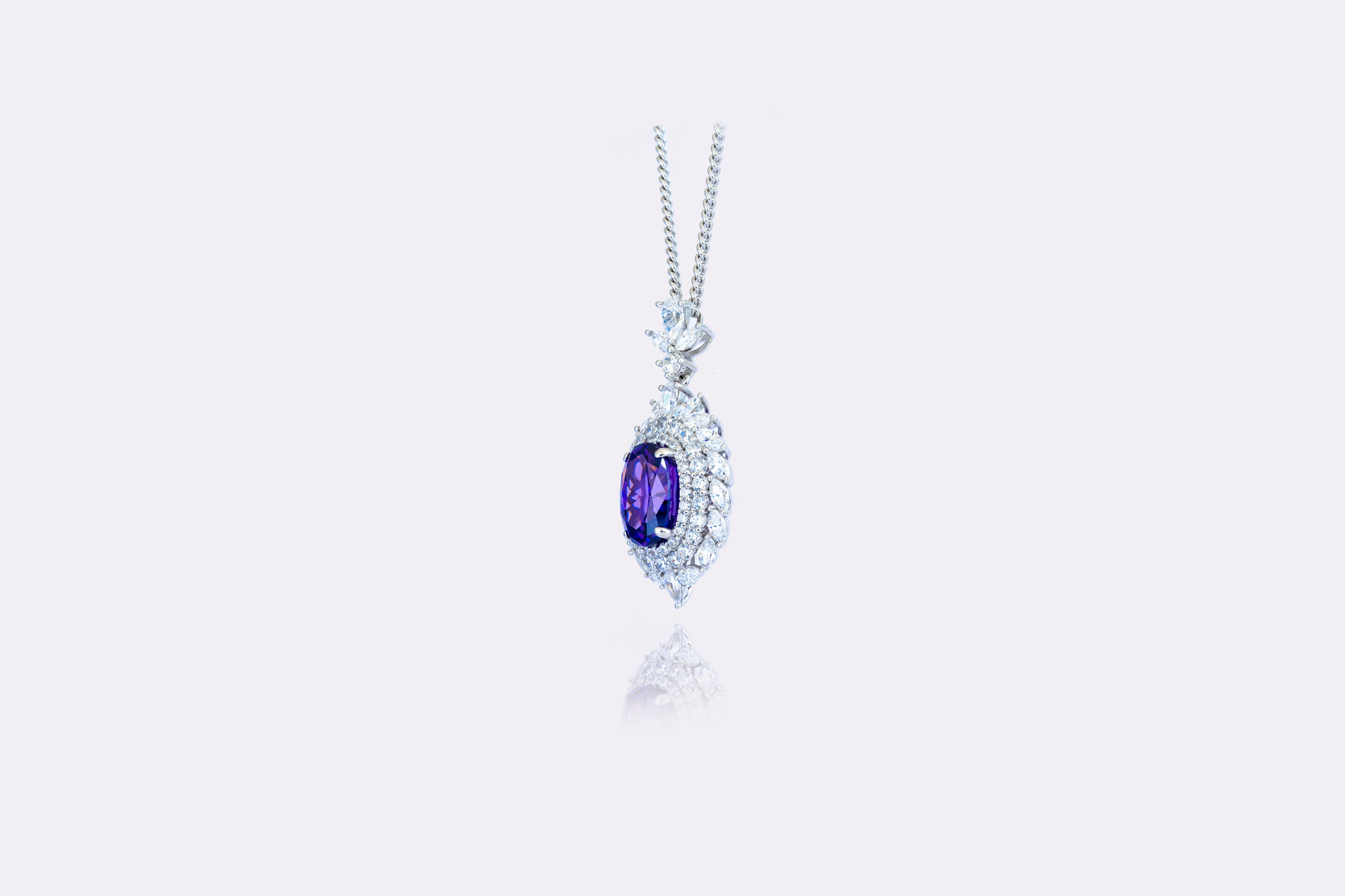 Amethyst Aura: Dazzling Amethyst and Diamond Pendant