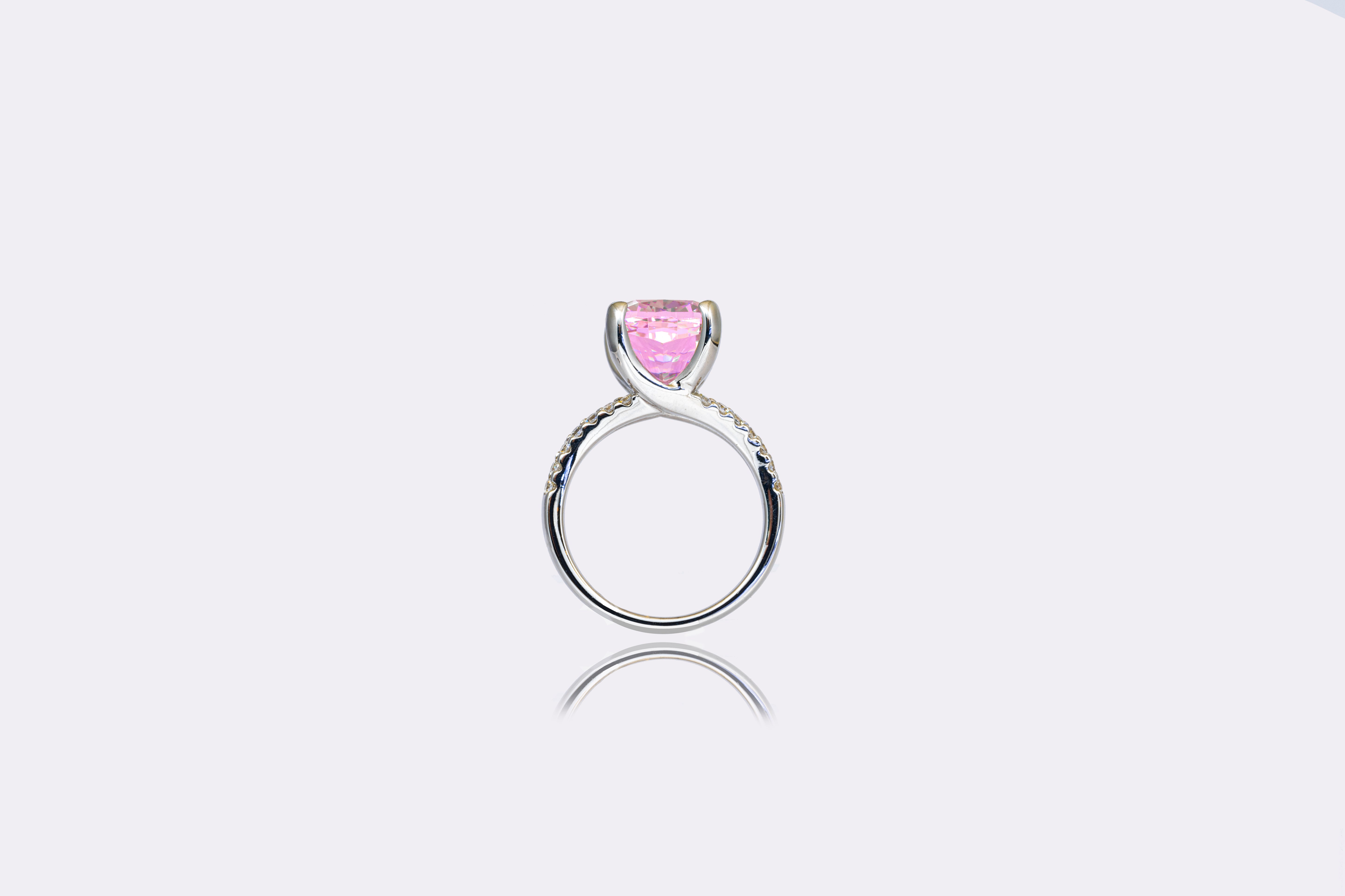 Blush Radiance Diamond Silver Ring