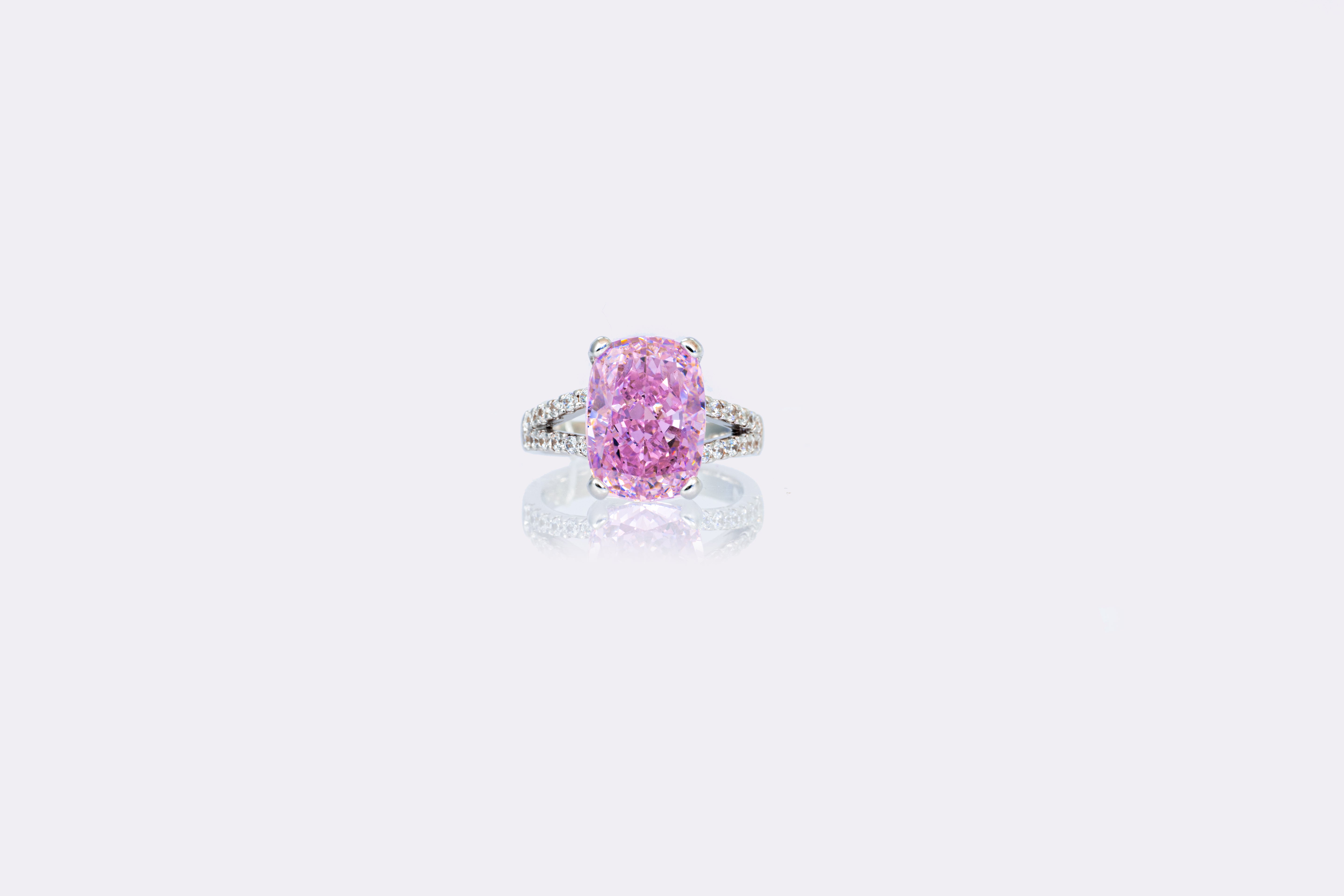 Blush Radiance Pink Diamond Silver Ring