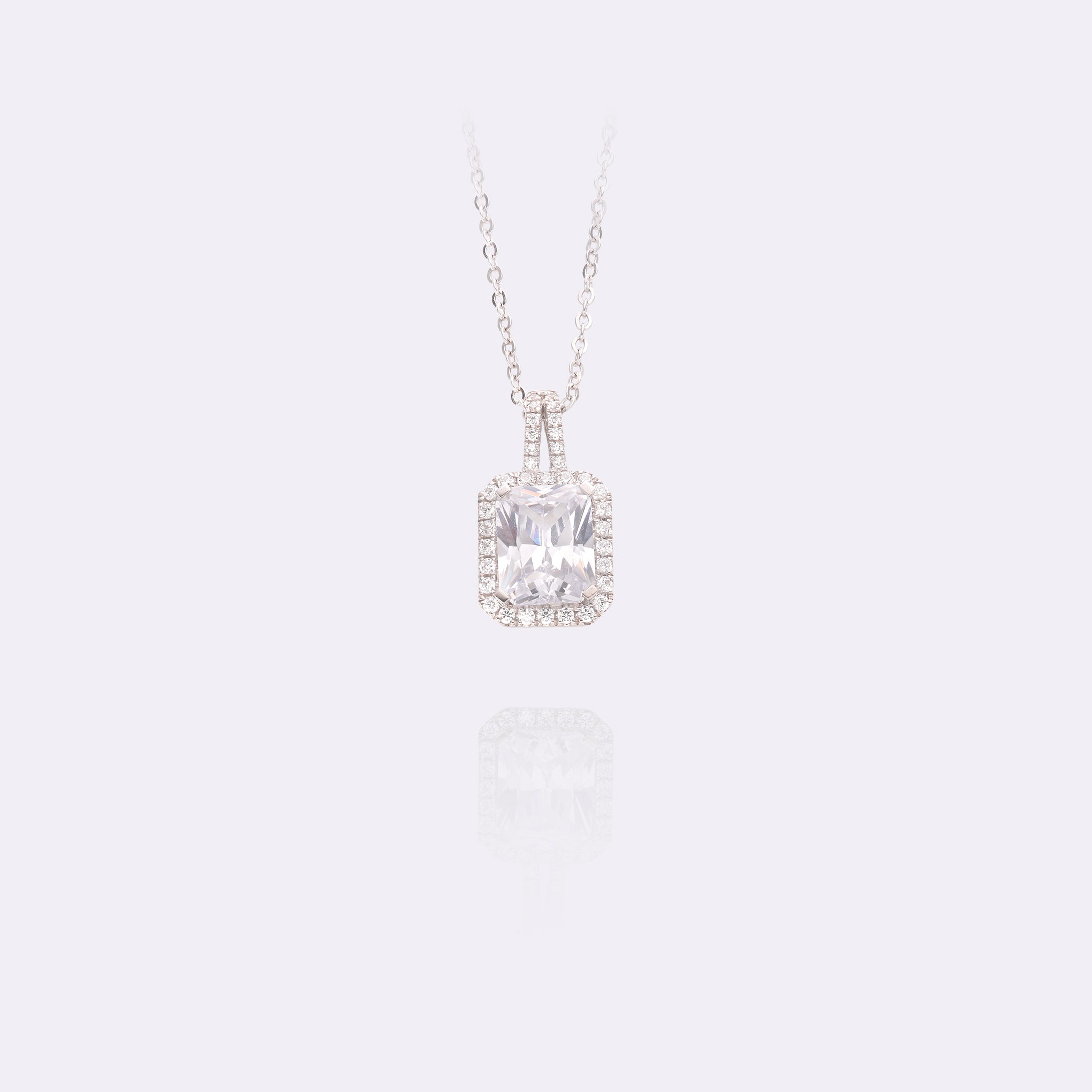 Emerald Brilliance Halo Lab-Grown Diamond Pendant
