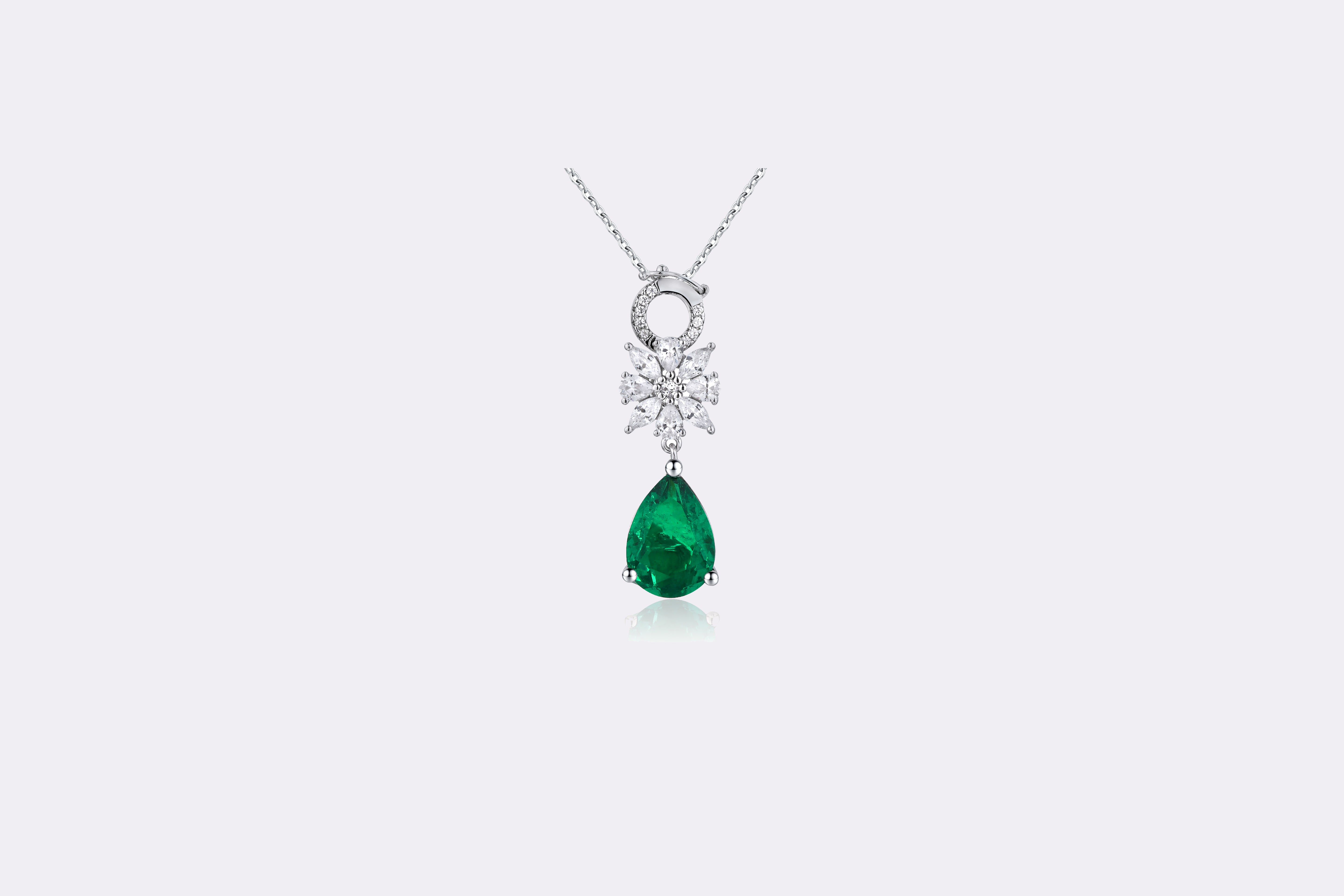 Emerald Elegance Drop Necklace