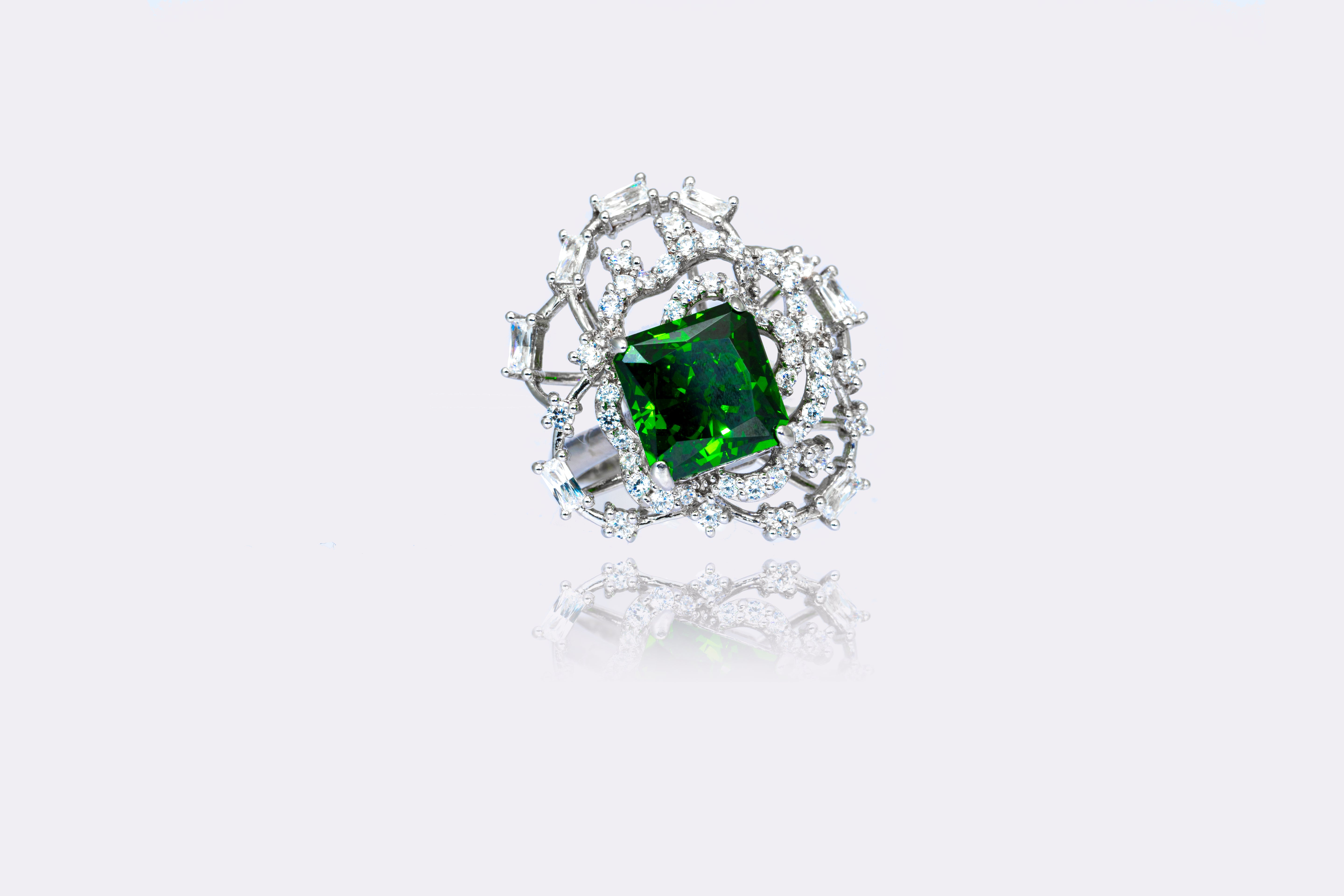 Emerald Enchantment Silver Ring