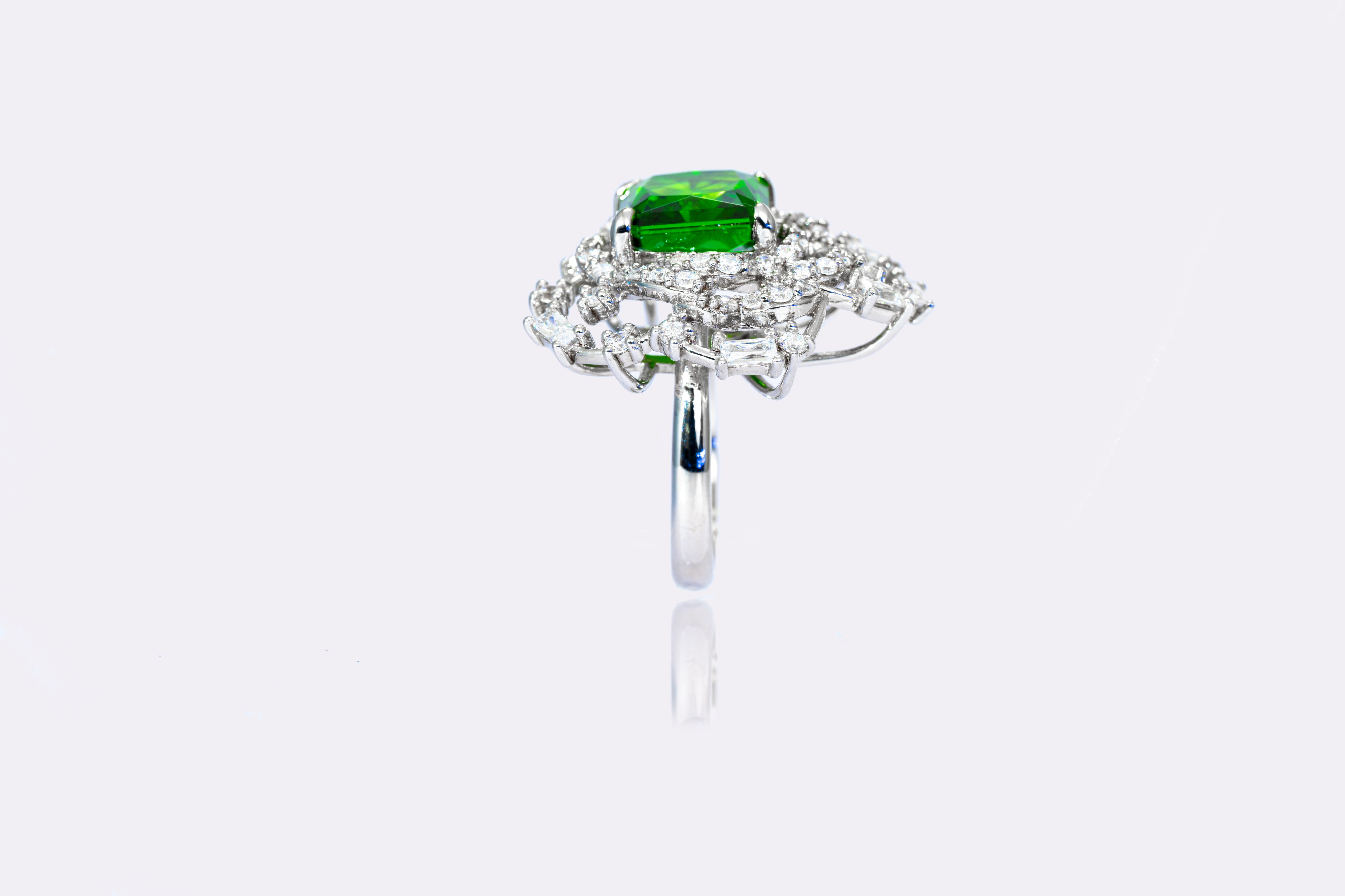 Emerald Enchantment Silver Ring 