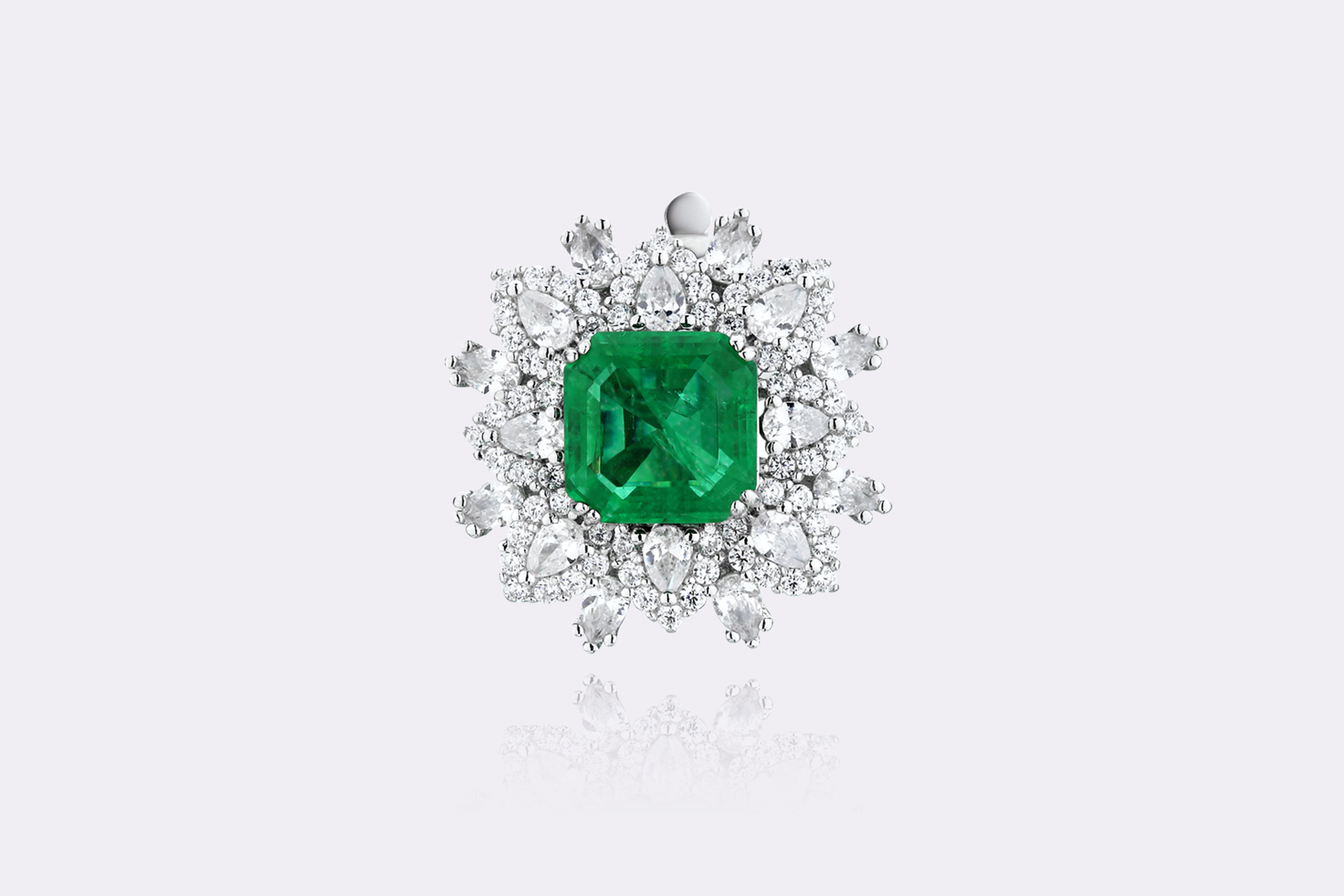 Emerald Radiance Halo Stud Earrings