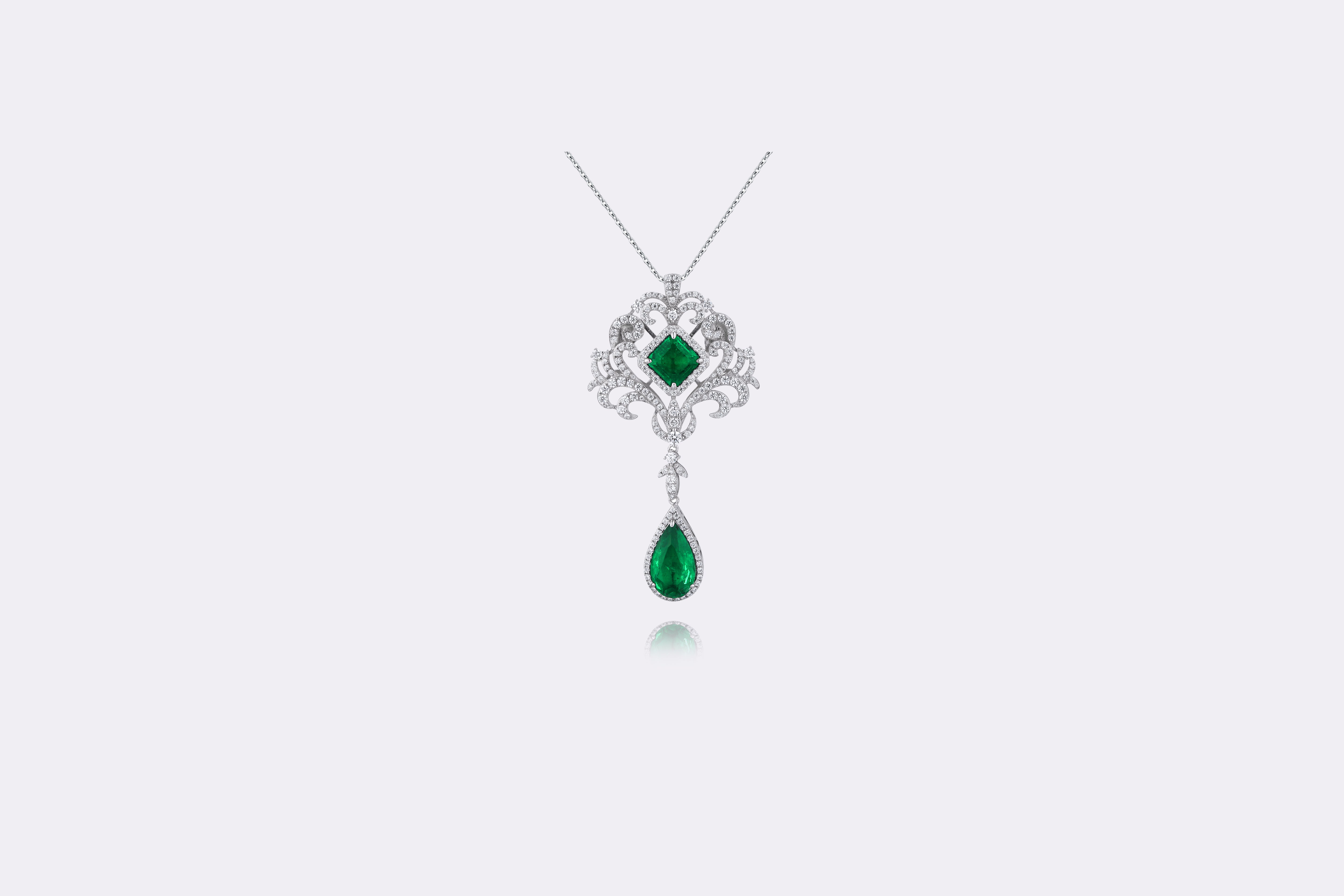 Enchanted Emerald Drop Necklace