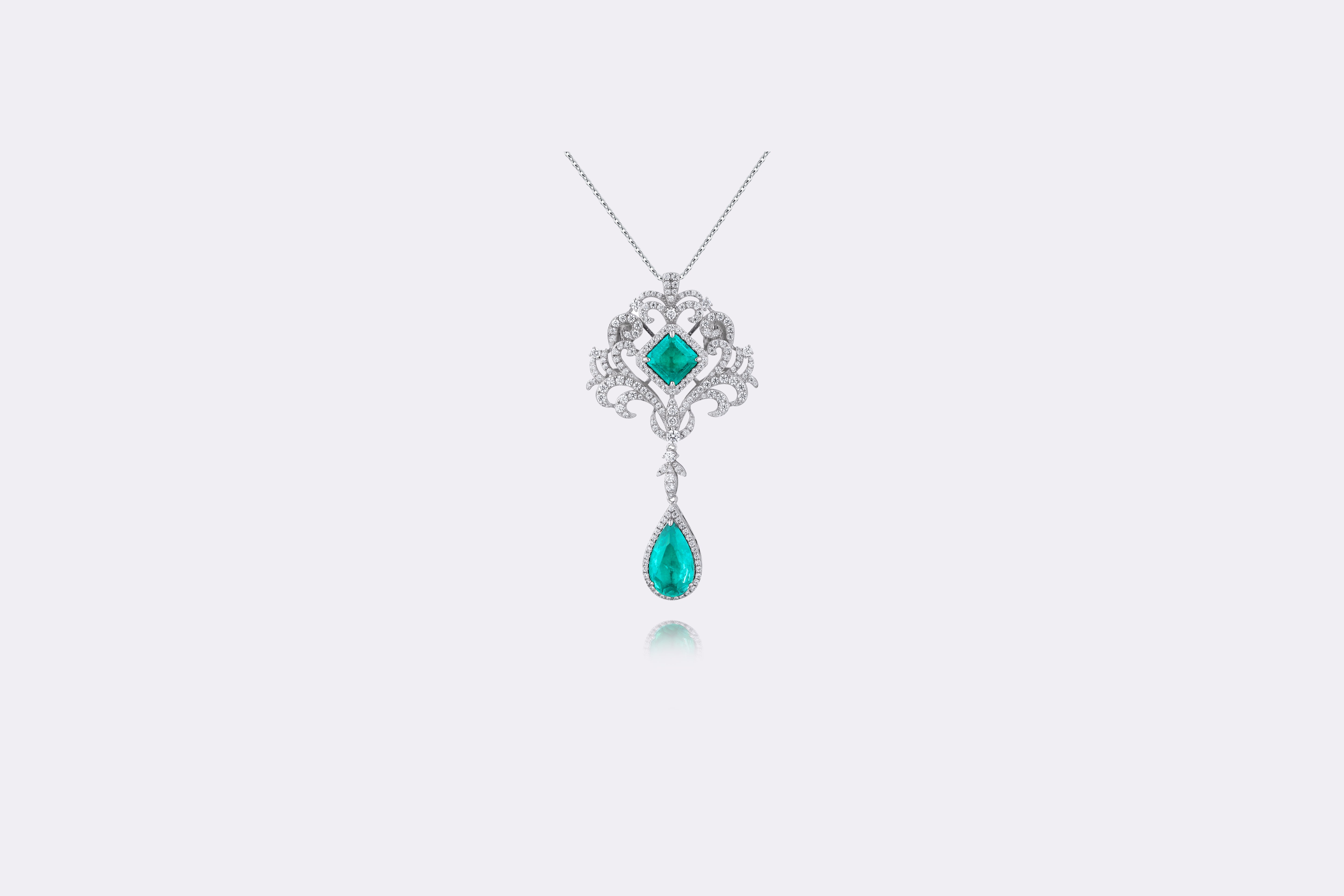 Enchanted Emerald Drop Necklace 