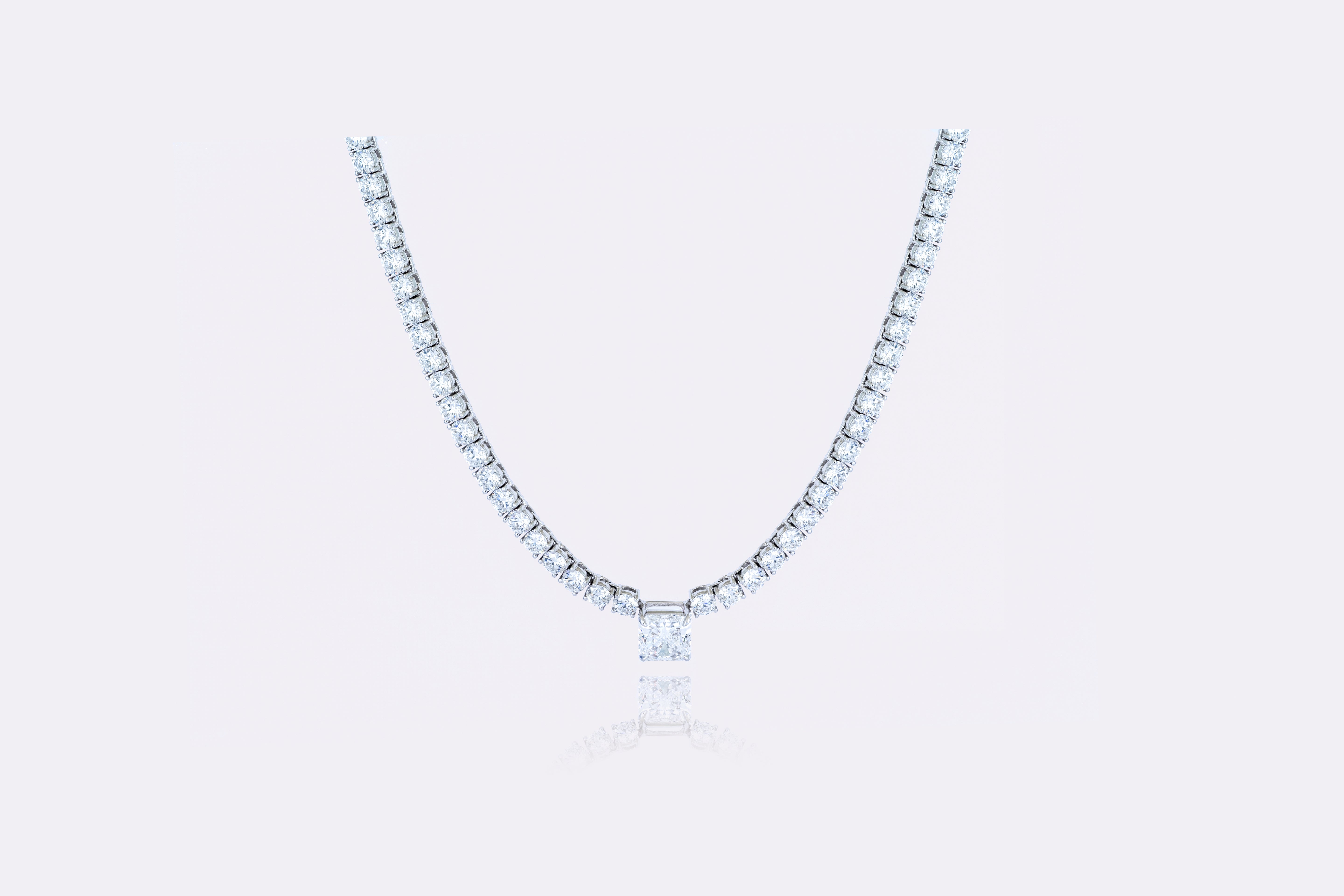 Eternal Radiance: Classic Diamond Tennis Necklace