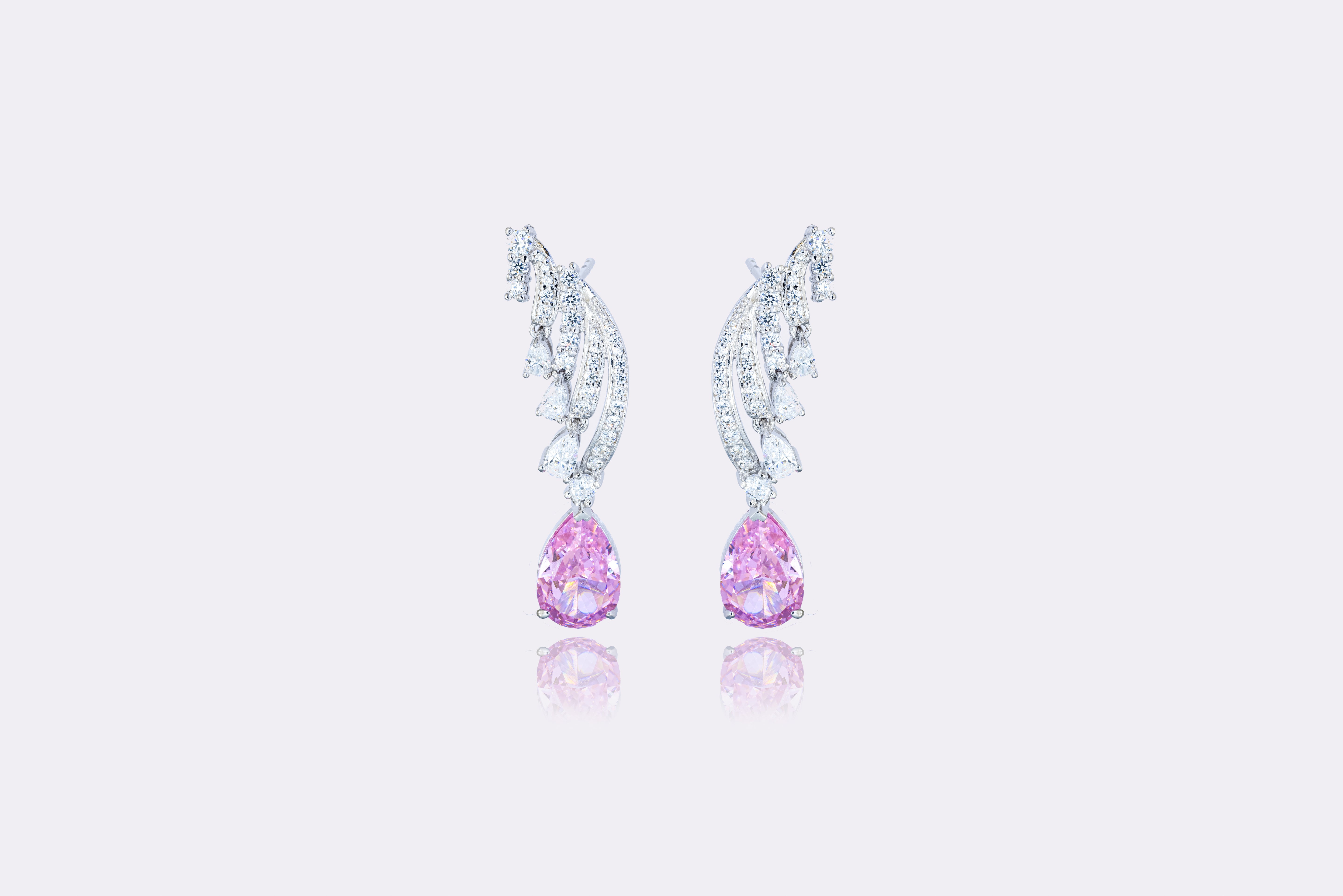 Exquisite Pink Diamond Earrings 