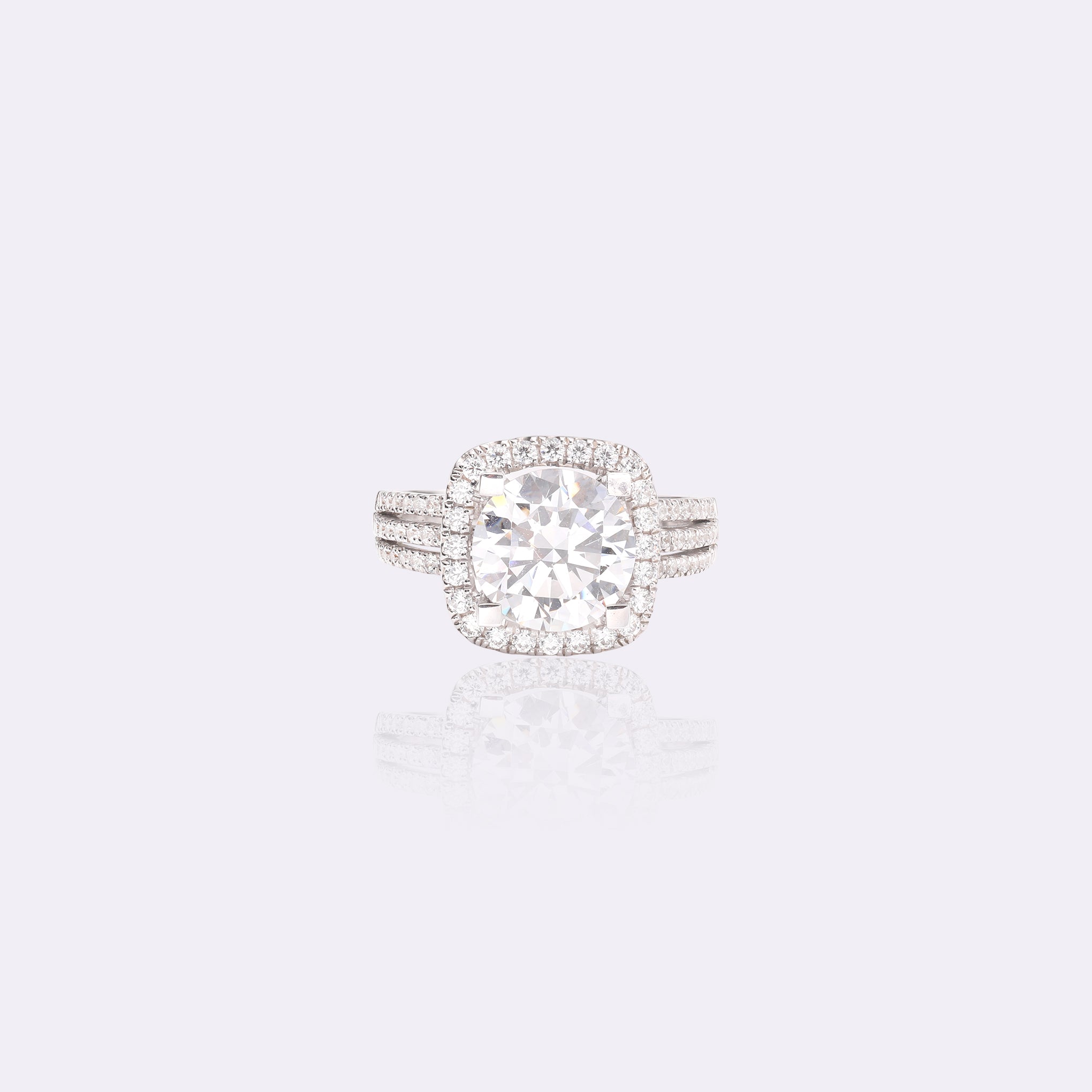 Luminous Cushion Halo Lab-Grown Diamond Ring