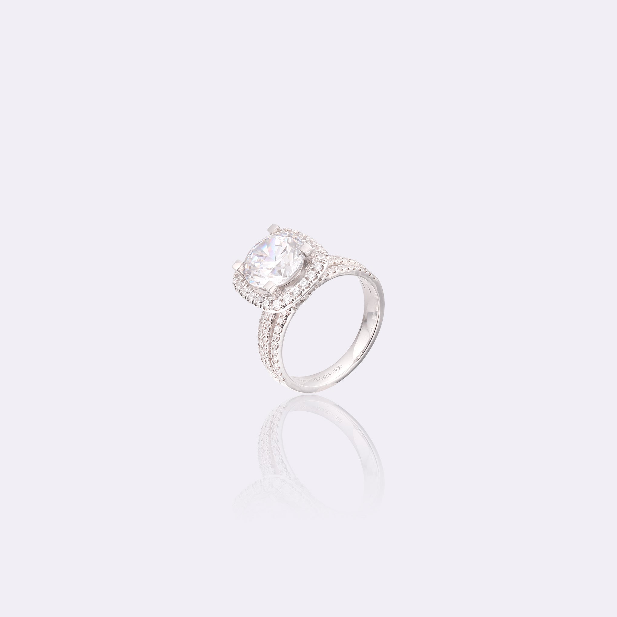 Luminous Cushion Halo Lab-Grown Diamond Ring