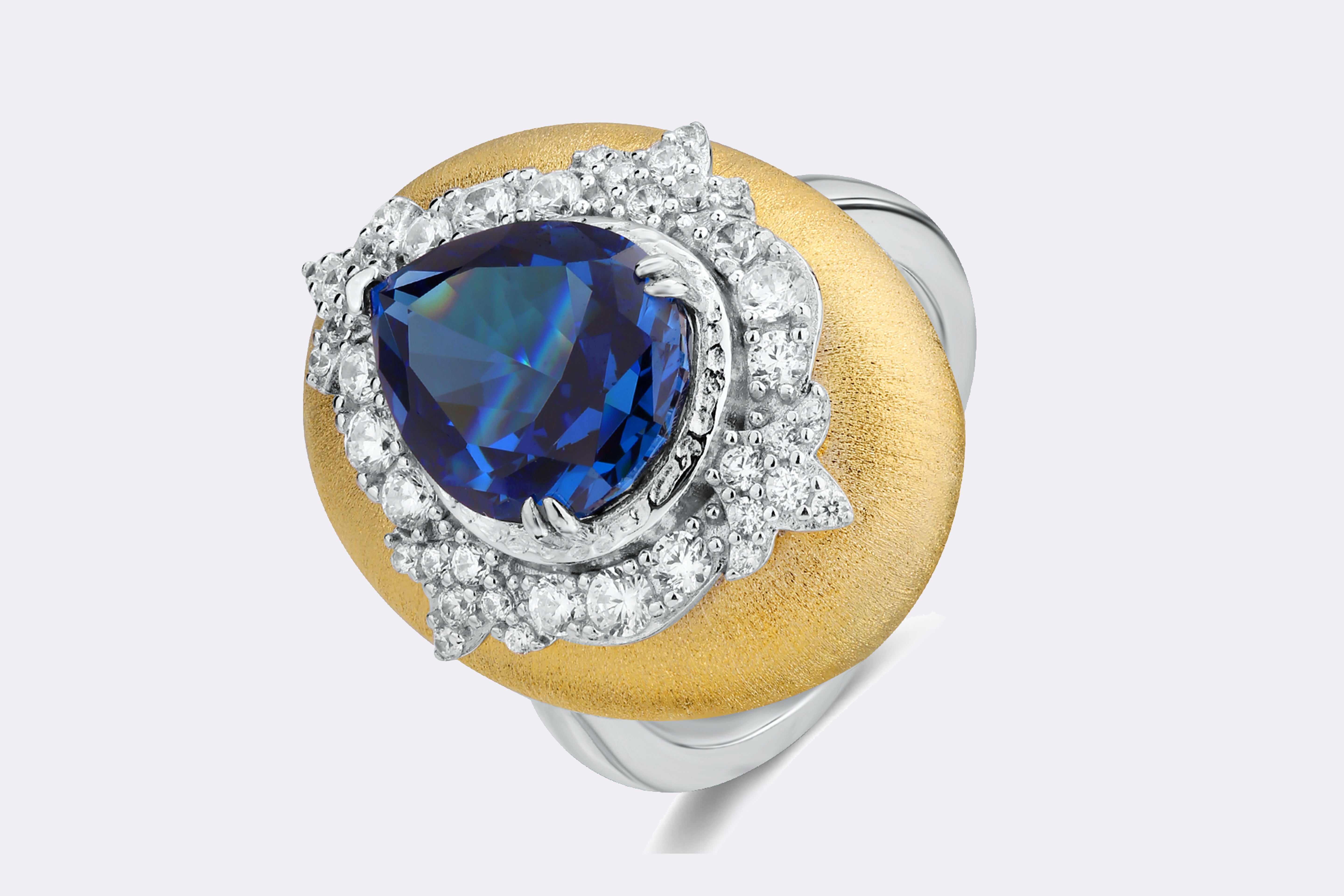 Midnight Blossom Sapphire Ring