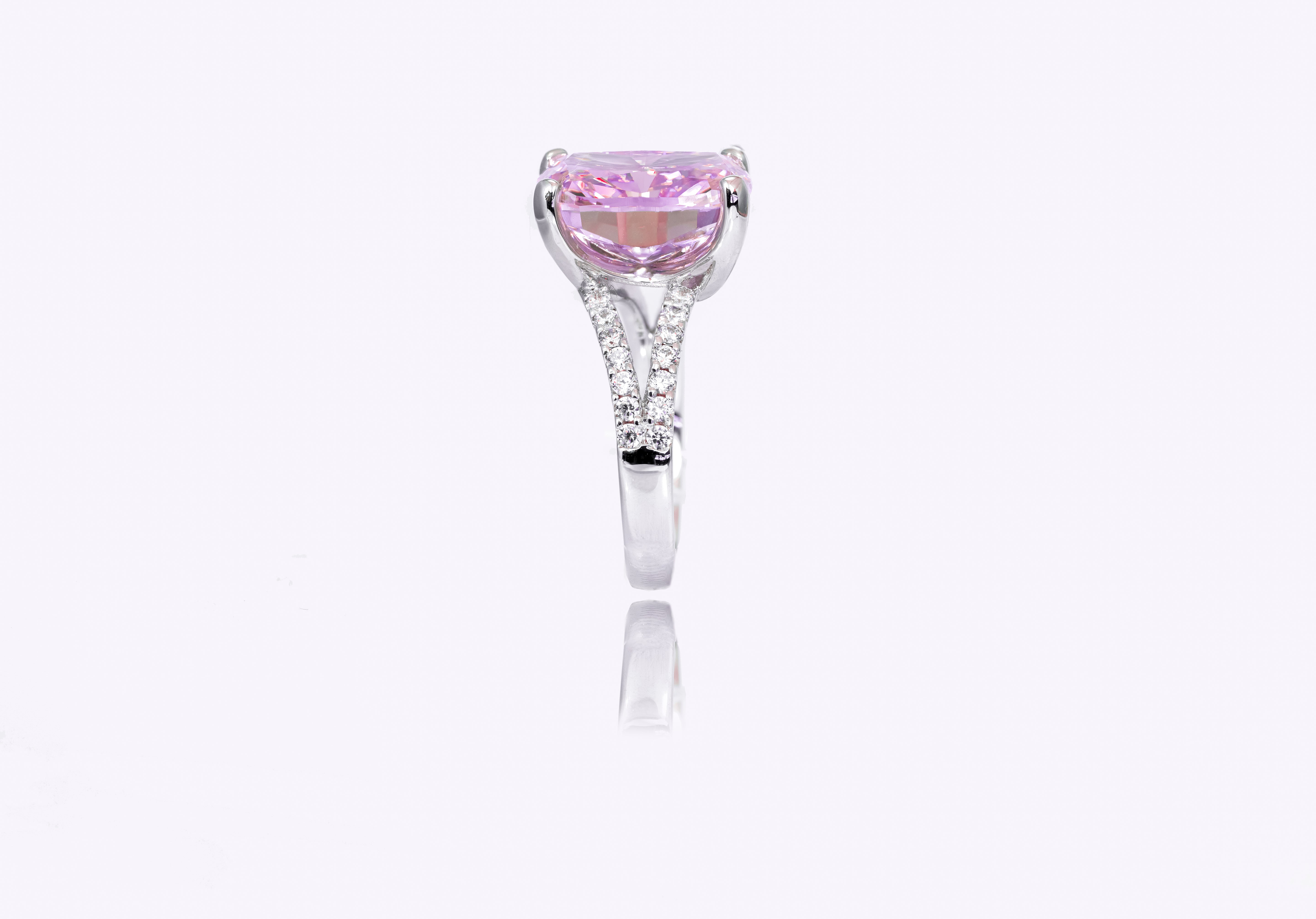 Blush Radiance Diamond Silver Ring