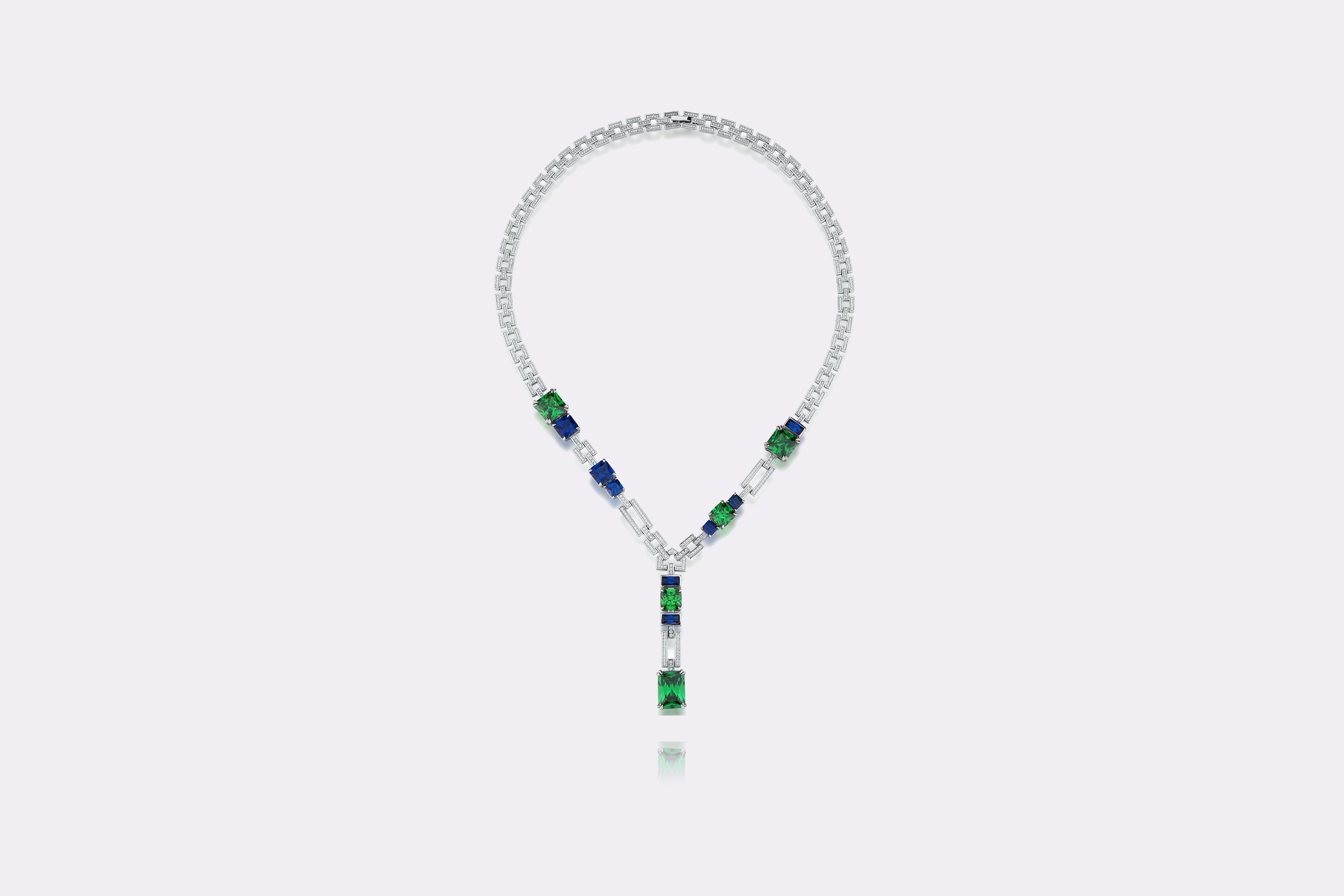 Sapphire and Emerald Symphony Necklace